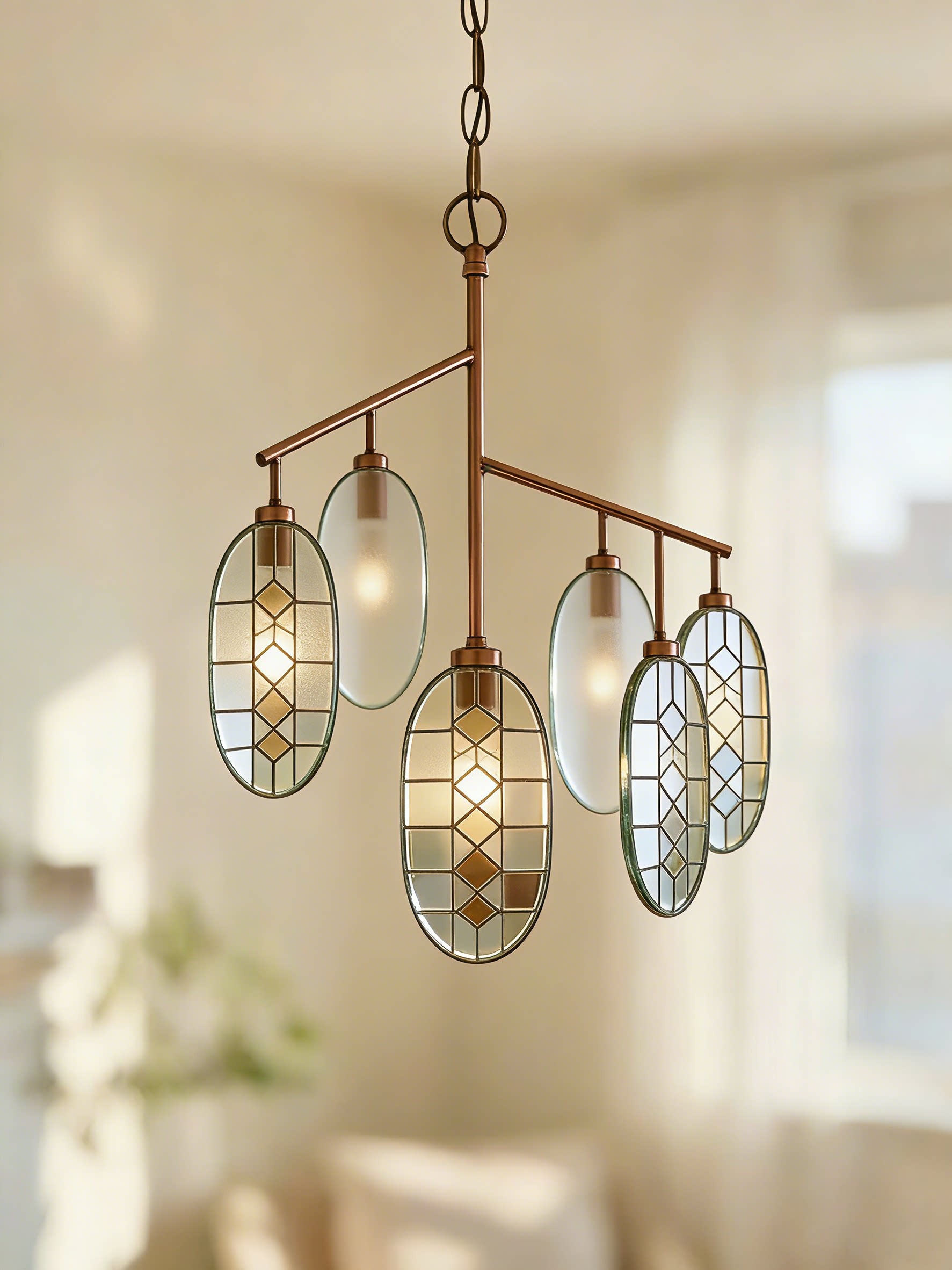 Modern Geometric 3D Printed Pendant Light