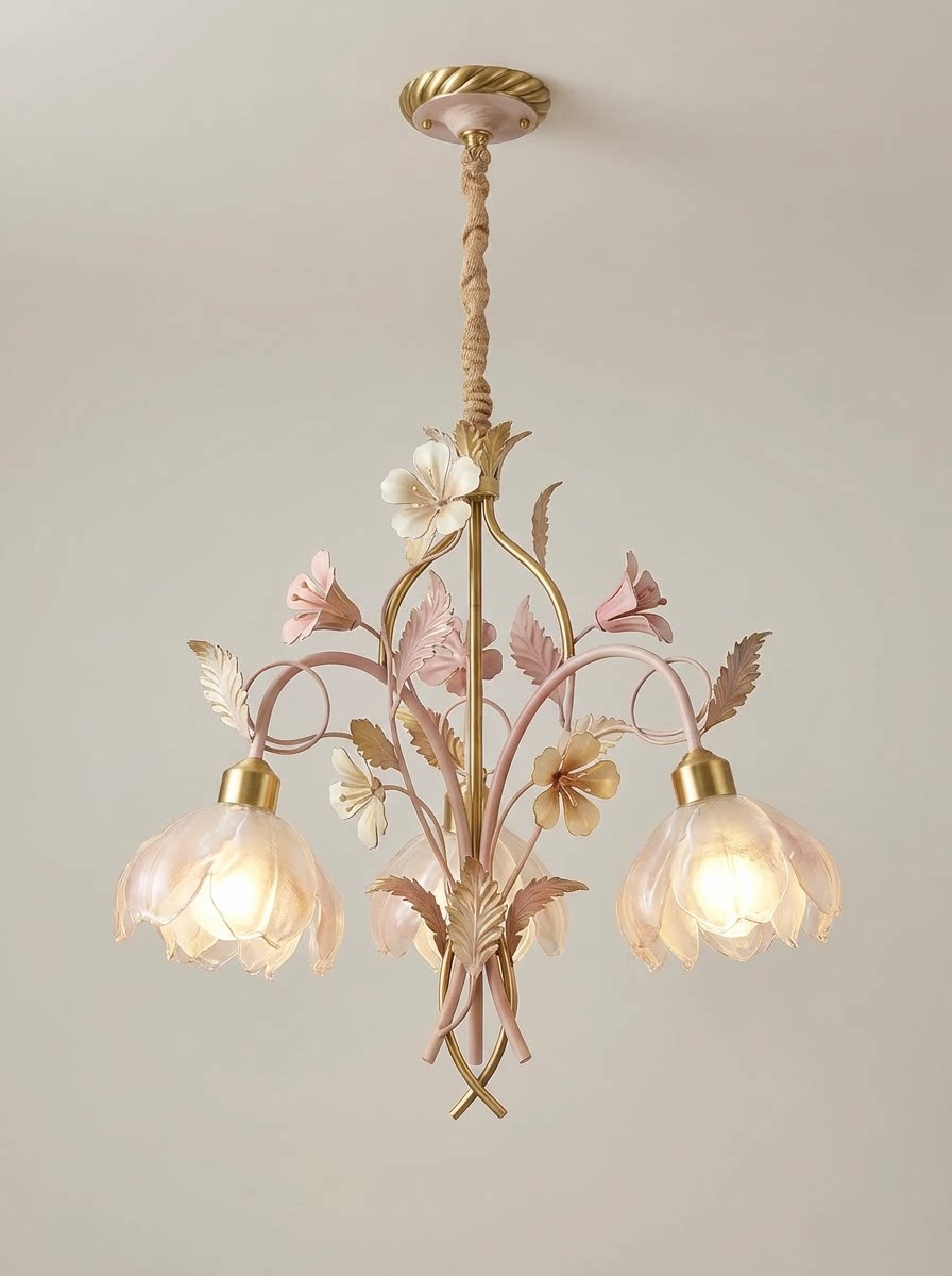Vintage Floral 3D Printed Pendant Light
