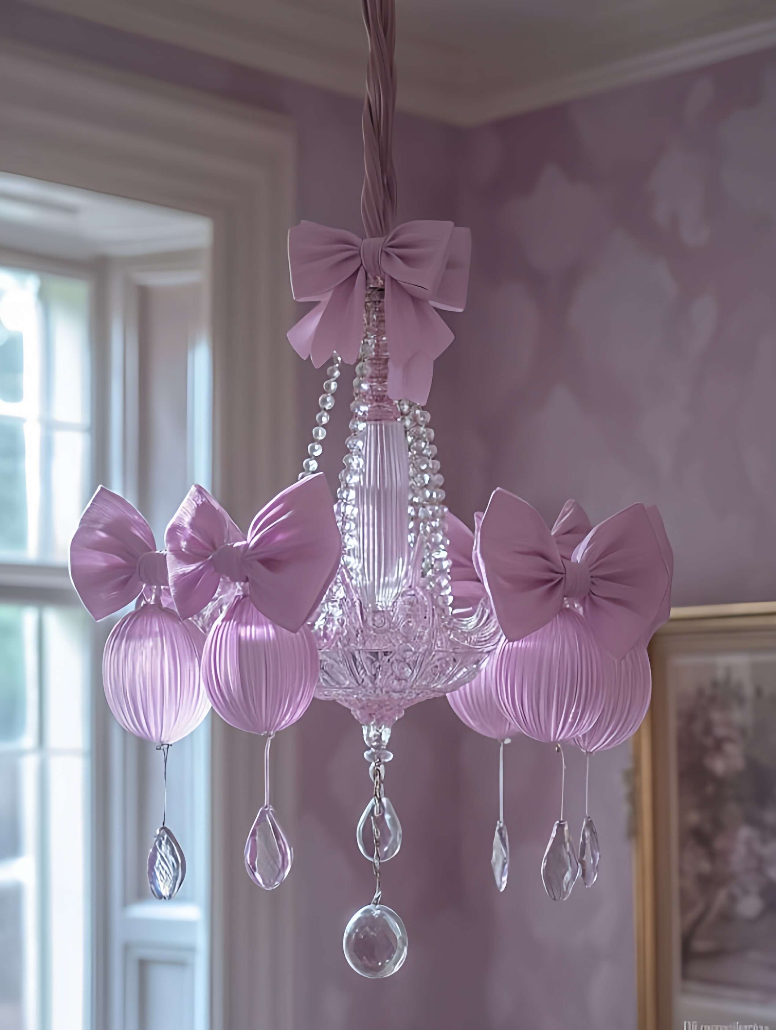 Crystal Ball 3D Printed Chandelier with Bows