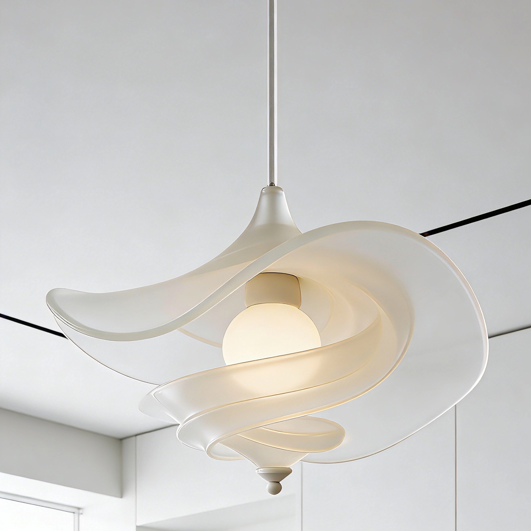 3D Printed Swirl Flower Pendant Lamp