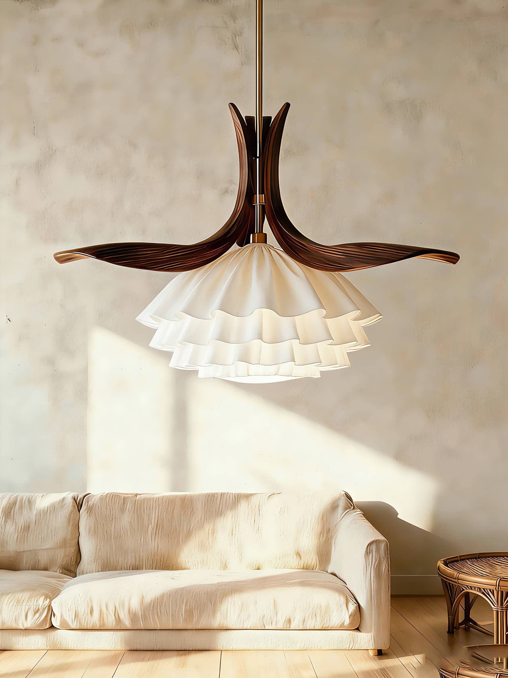 3D Printed Wooden Bloom Pendant Light