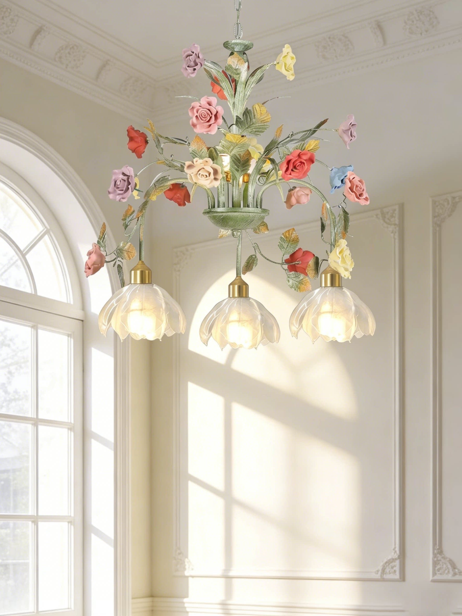 Colorful Garden 3D Printed Floral Chandelier