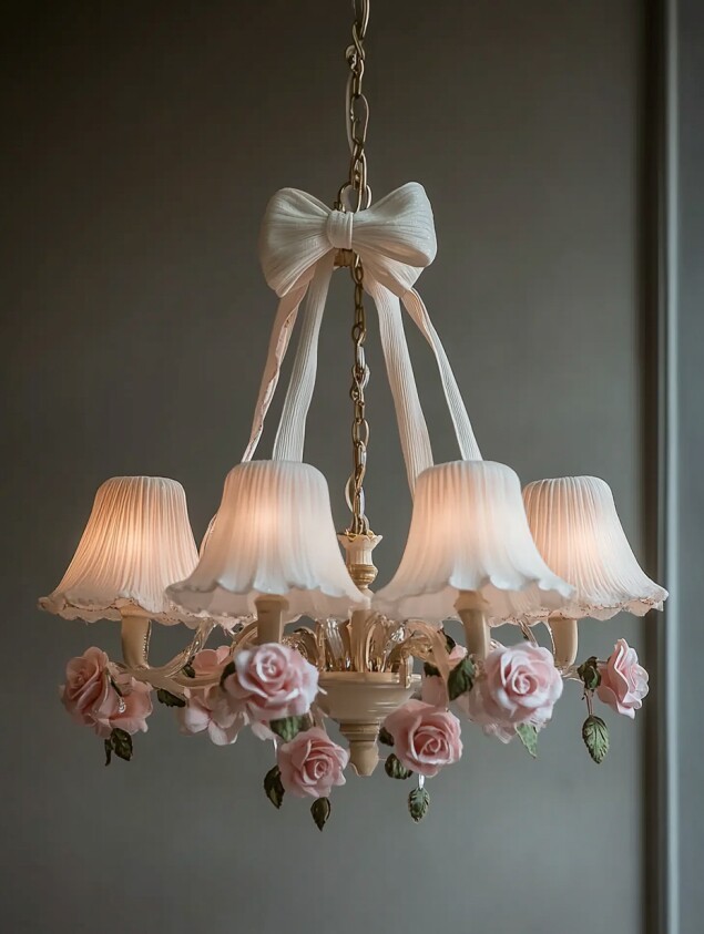 Romantic 3D Printed Flower Pendant Light