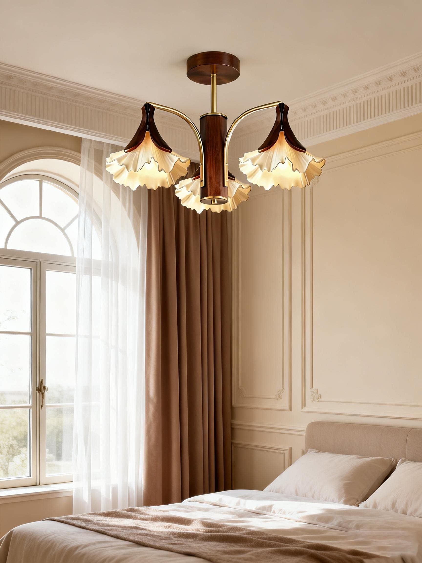 Vintage Ginkgo Leaf 3D Printed Ceiling Light