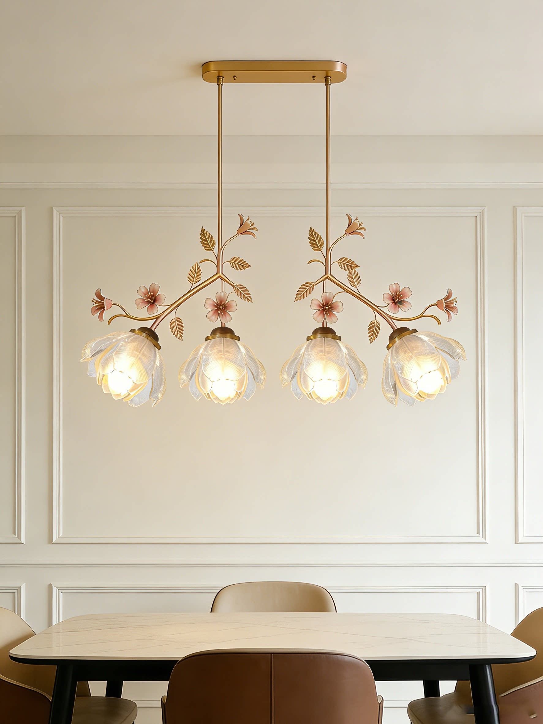 Golden Blossom 3D Printed Dining Pendant Light
