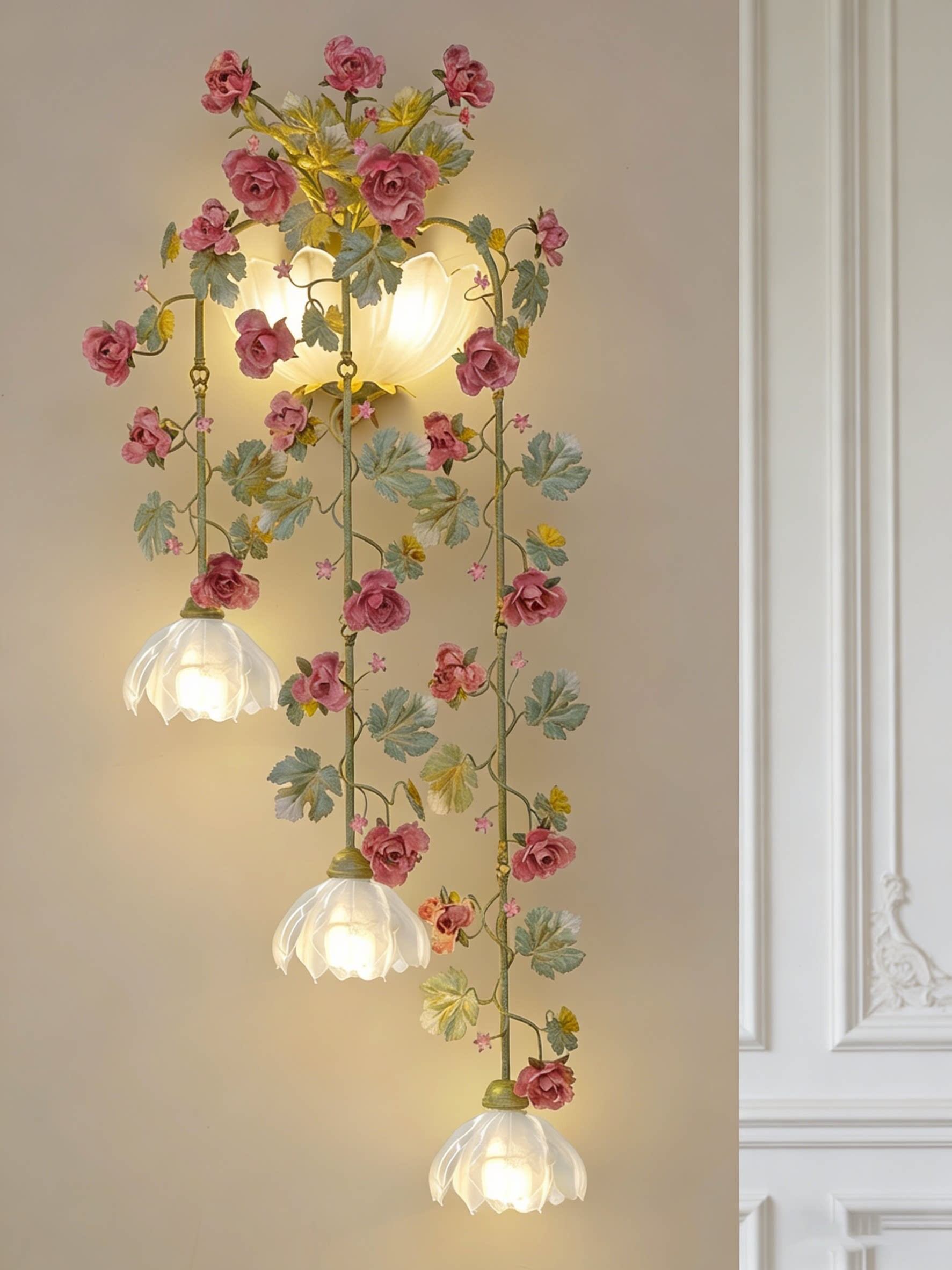 Floral Waterfall Wall Pendant Light