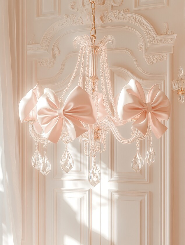 Elegant Crystal Bow 3D Printed Chandelier