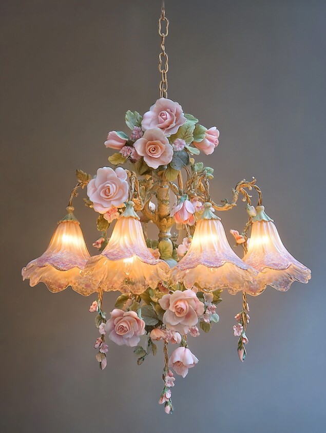 Pastoral Floral 3D Printed Chandelier