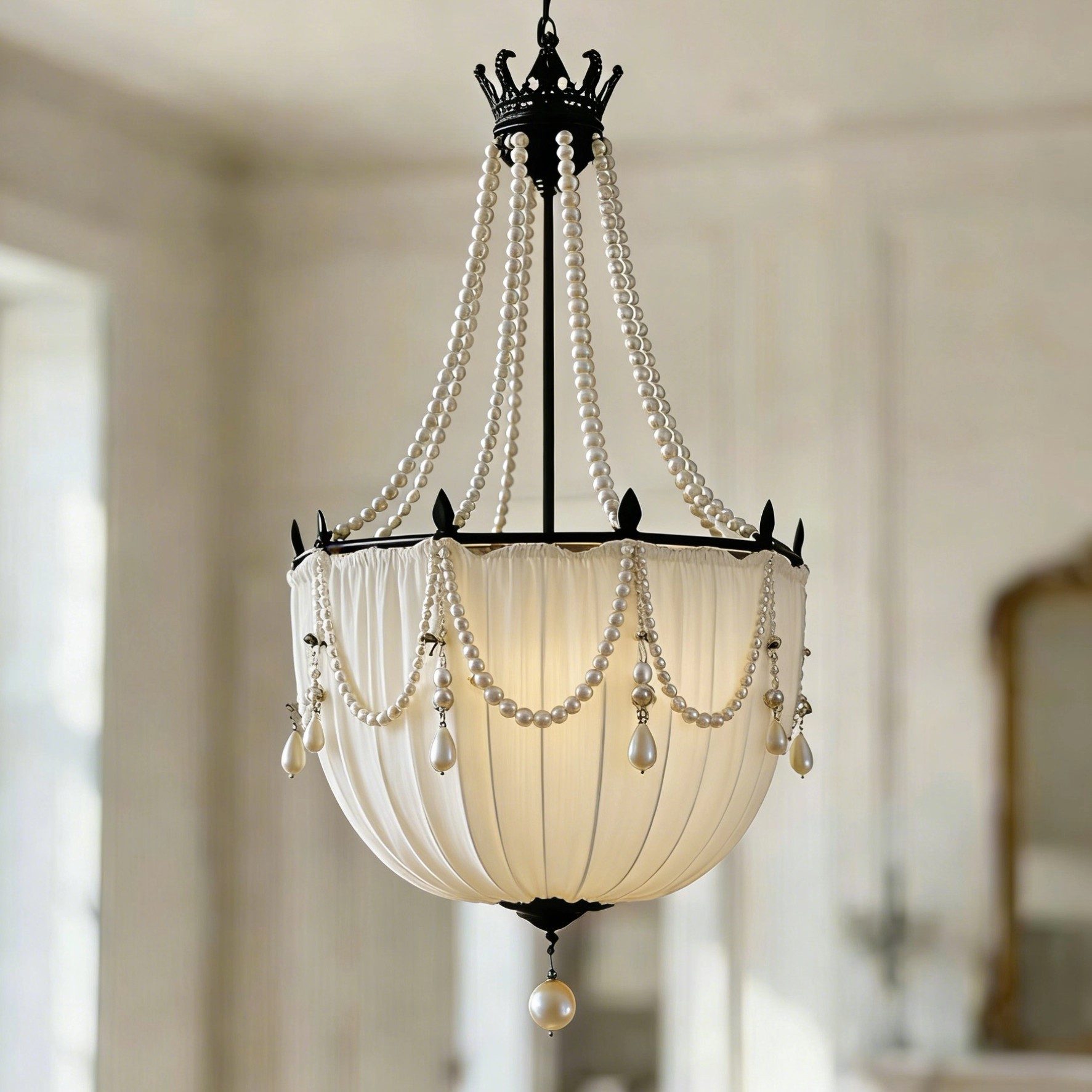 Pearl Crown 3D Printed Pendant Light