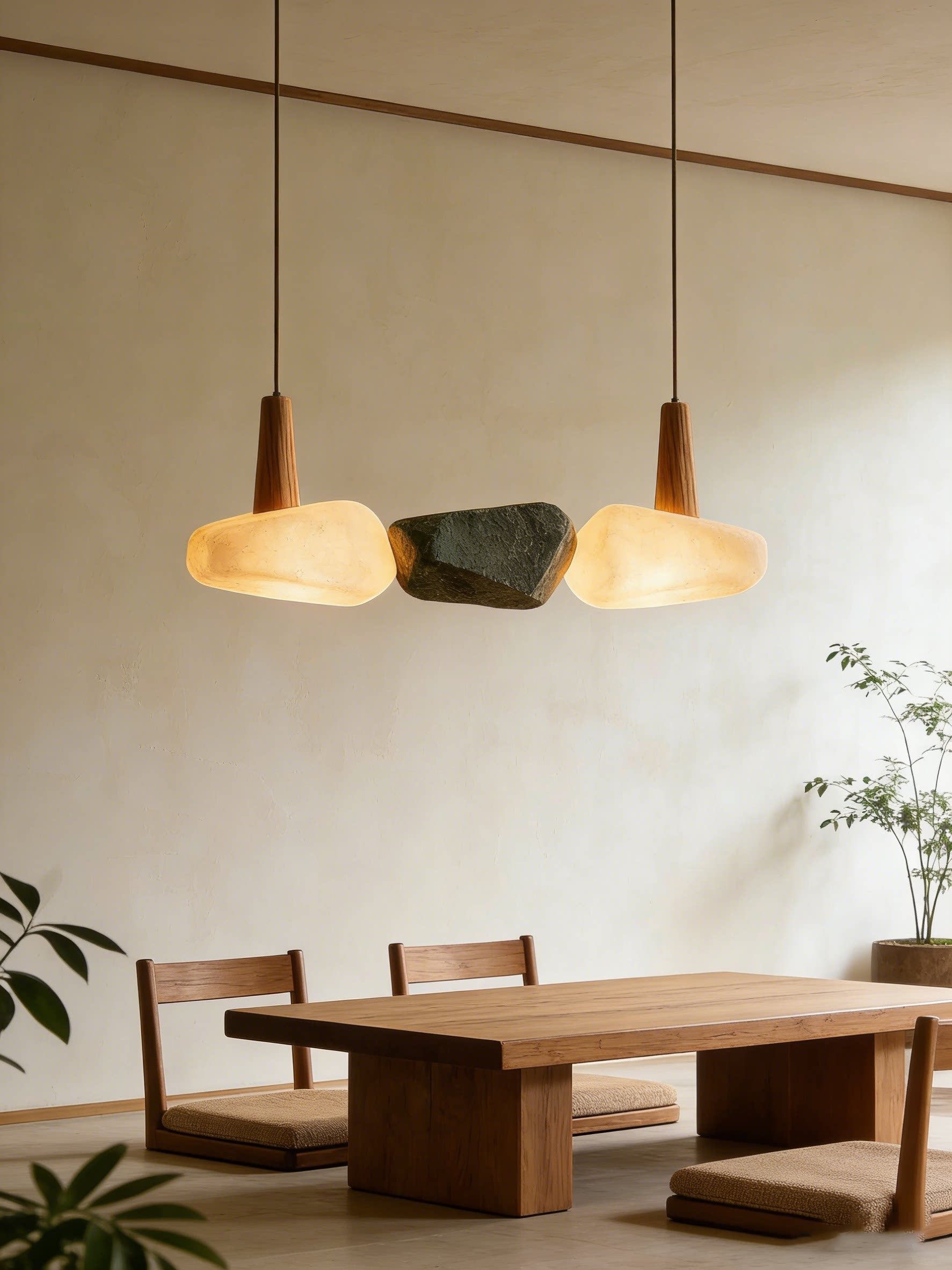 Zen Stone-Inspired 3D Printed Pendant Light