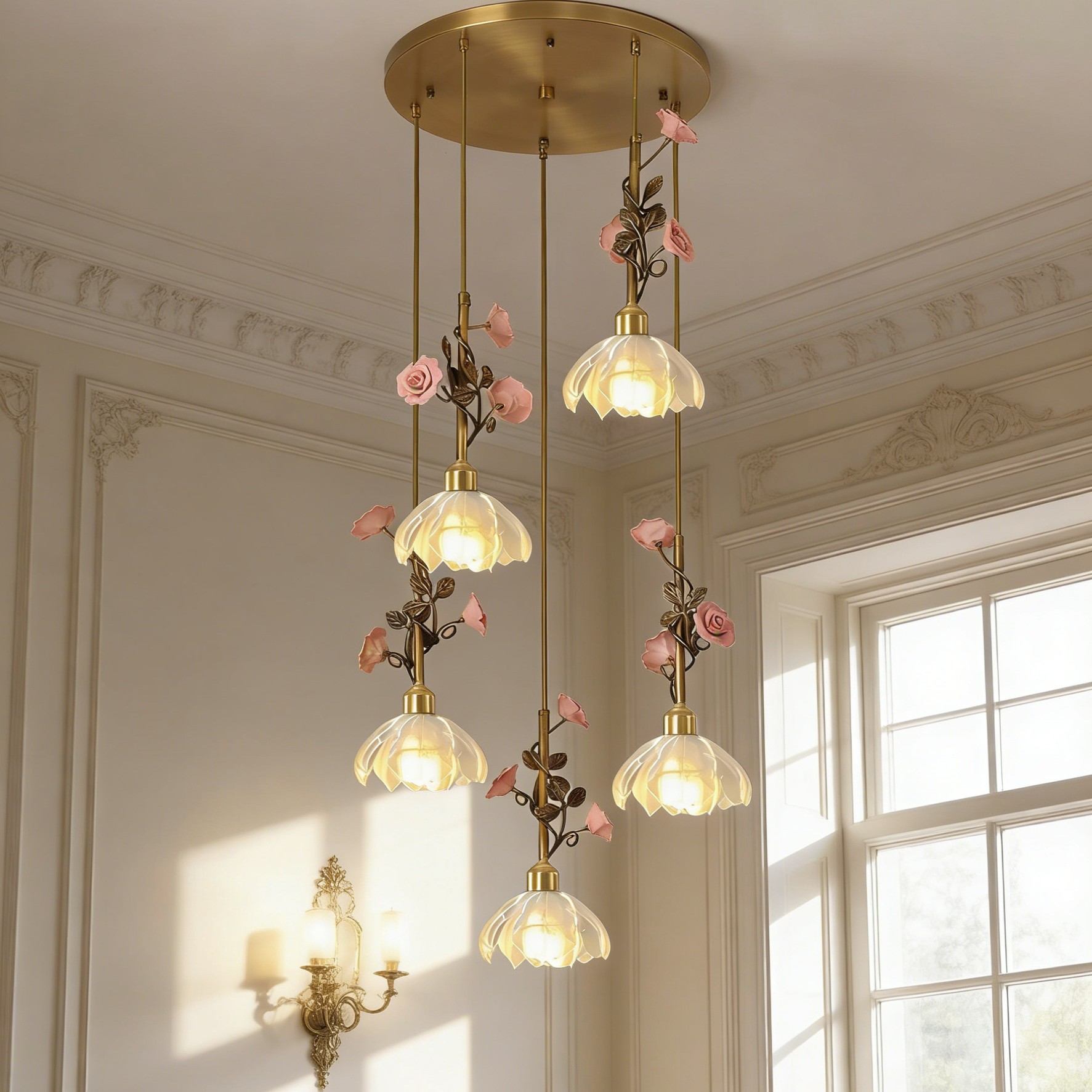 Floral Cascade 3D Printed Ceiling Light