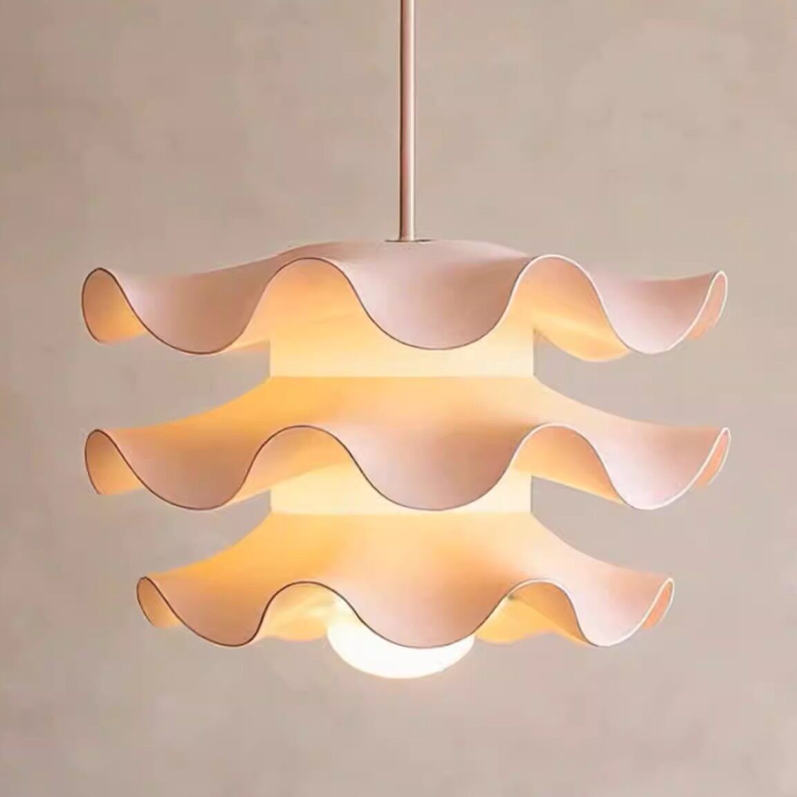 Layered Wave 3D Printed Pendant Light