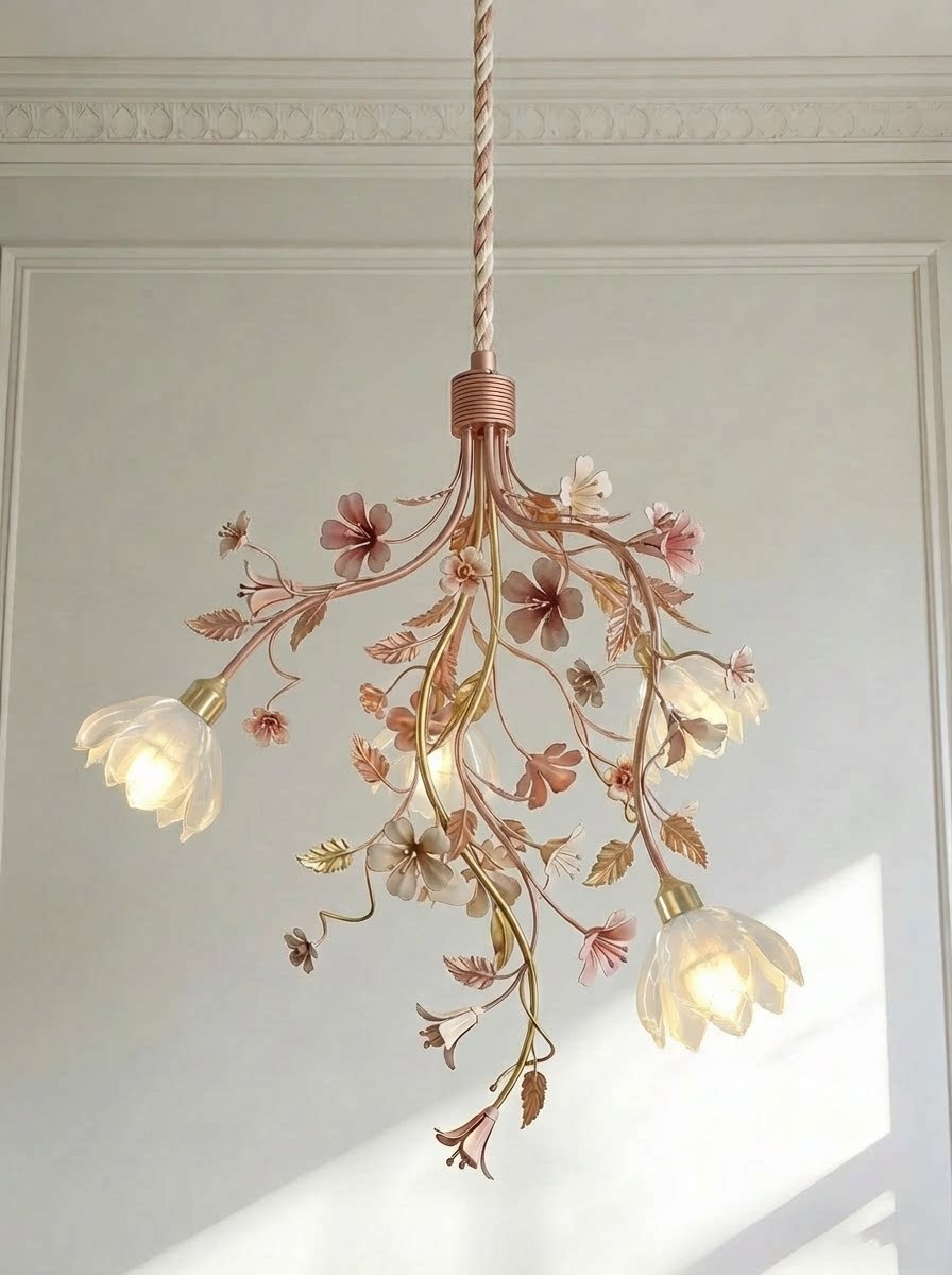 3D Printed Floral Branch Pendant Light