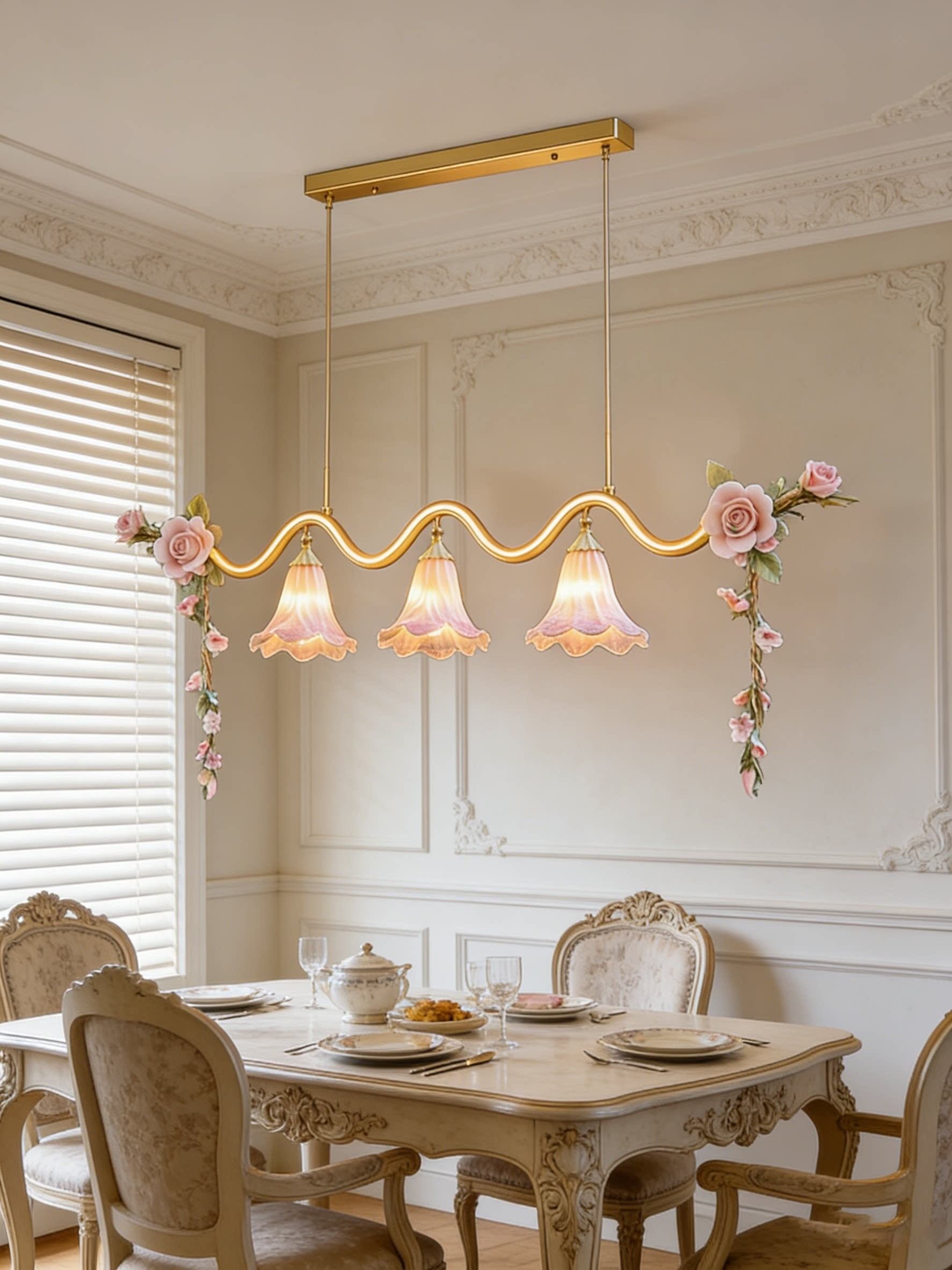 3D Printed Linear Floral Pendant Light