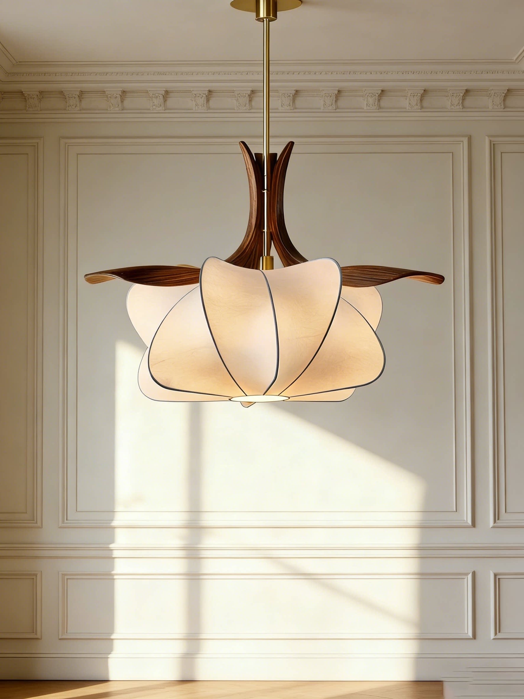 3D Printed Lotus Petal Pendant Light