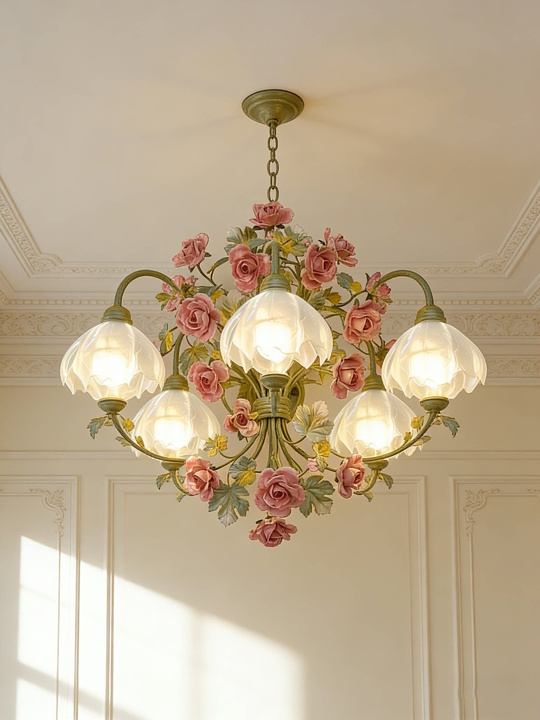 3D Printed Rose Cluster Chandelier