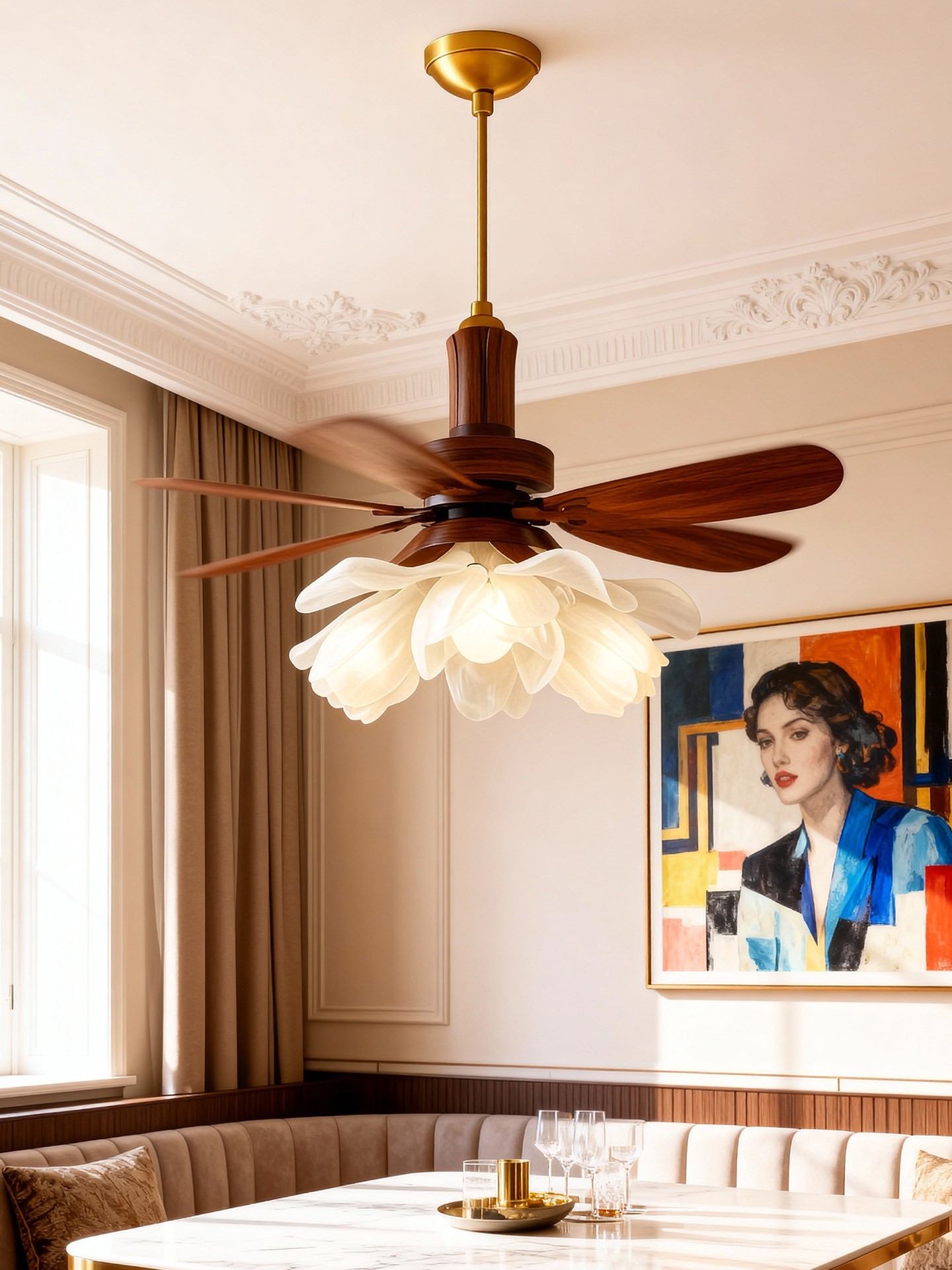 3D Printed Layered Petal Pendant Light
