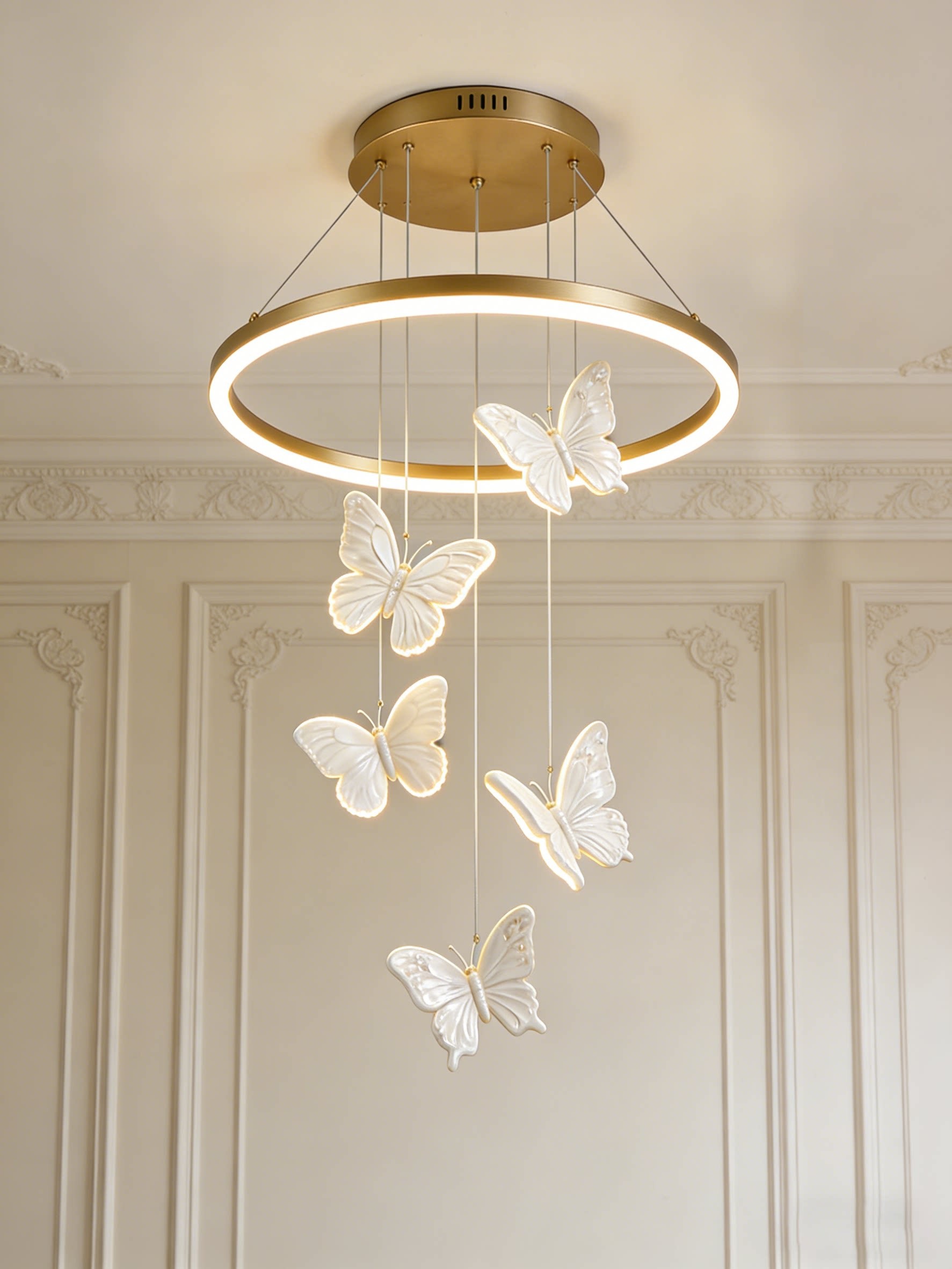 3D Printed Butterfly Ring Pendant Light
