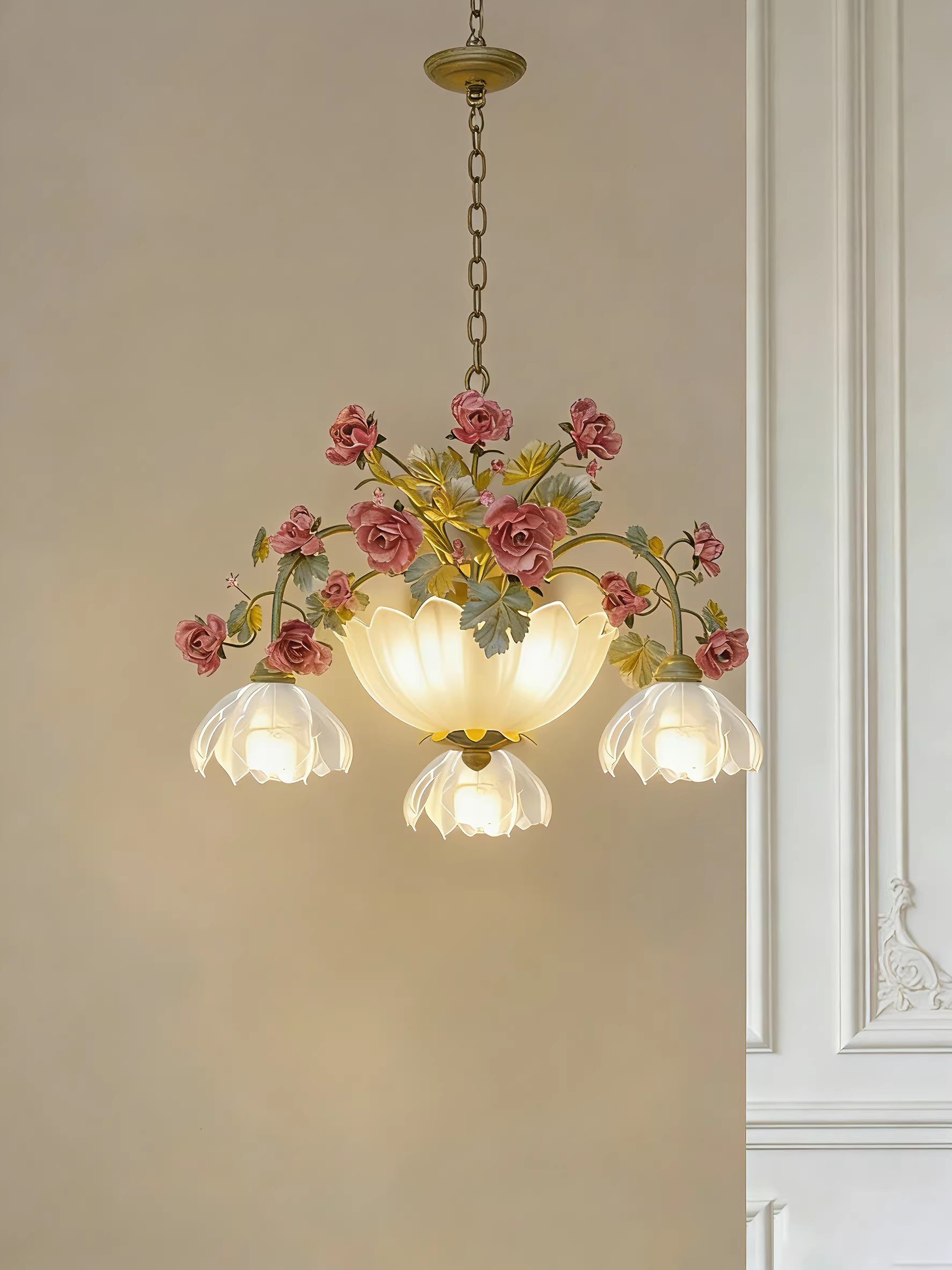 Romantic Rose Cluster 3D Printed Pendant Lamp