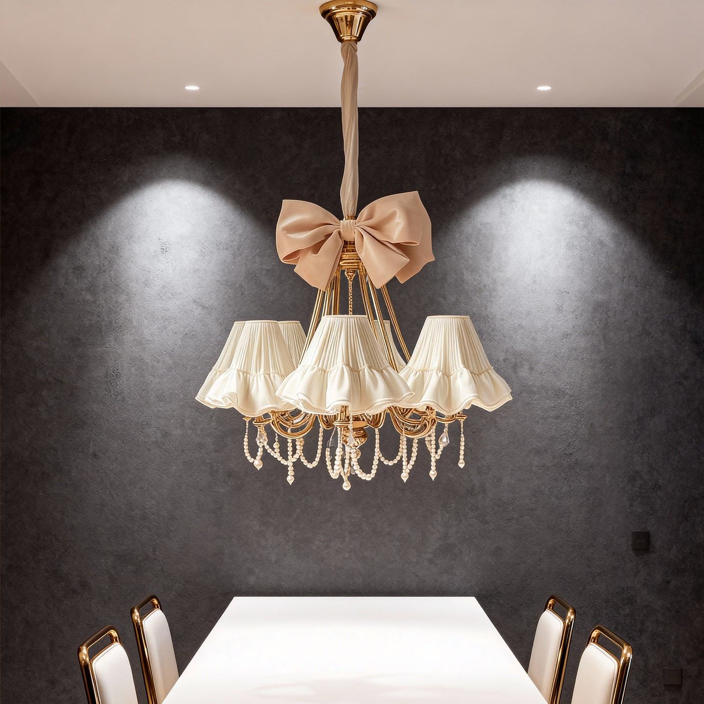Ruffled Fabric Style 3D Printed Chandelier