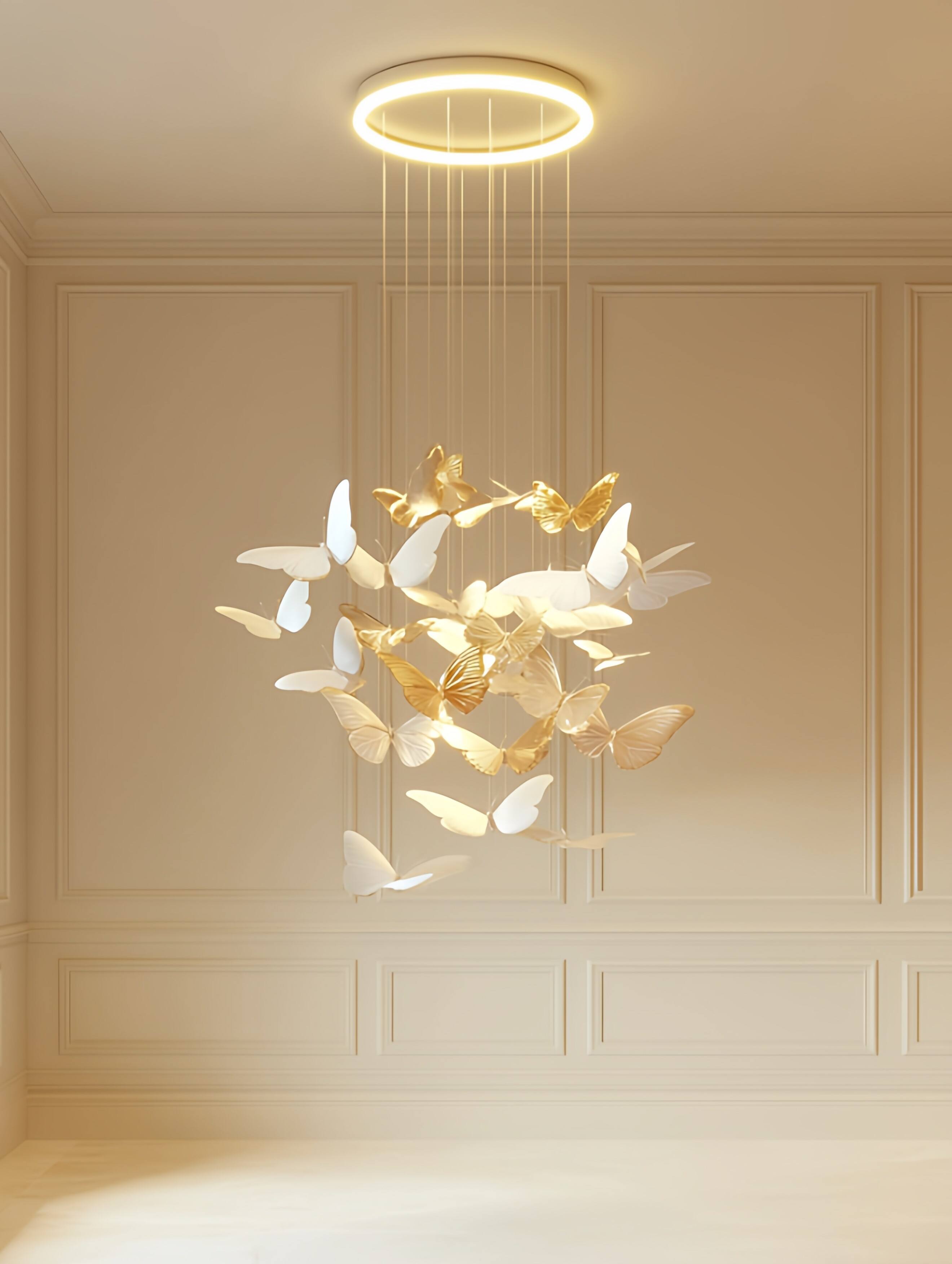 Butterfly Cluster 3D Printed Pendant Chandelier