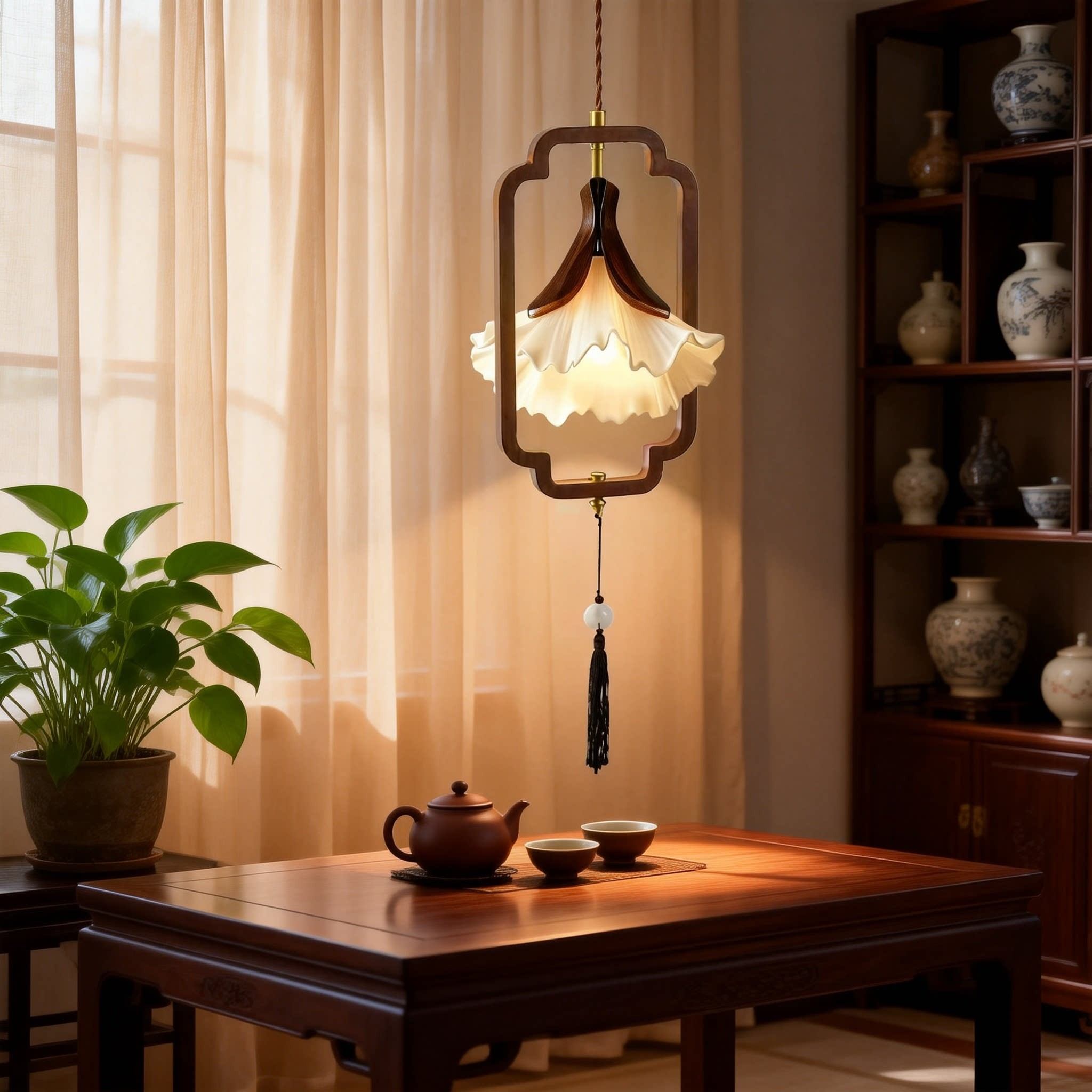 3D Printed Oriental Frame Pendant Lamp