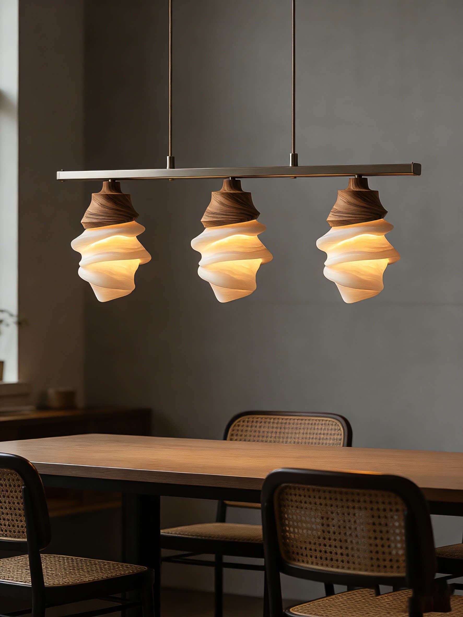 3D Printed Modern Wave Trio Pendant Lamp