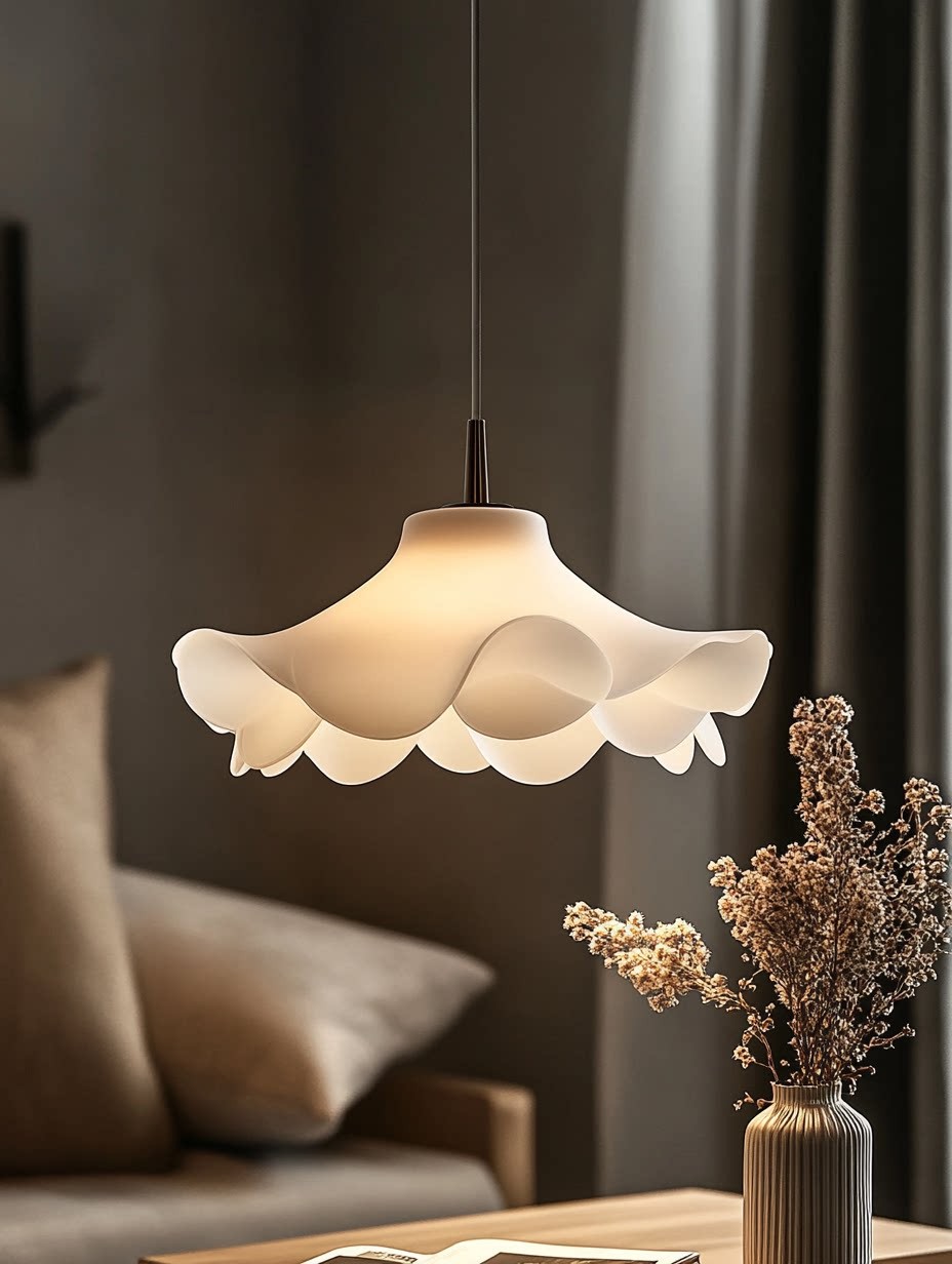 3D Printed Organic Wave Pendant Lamp