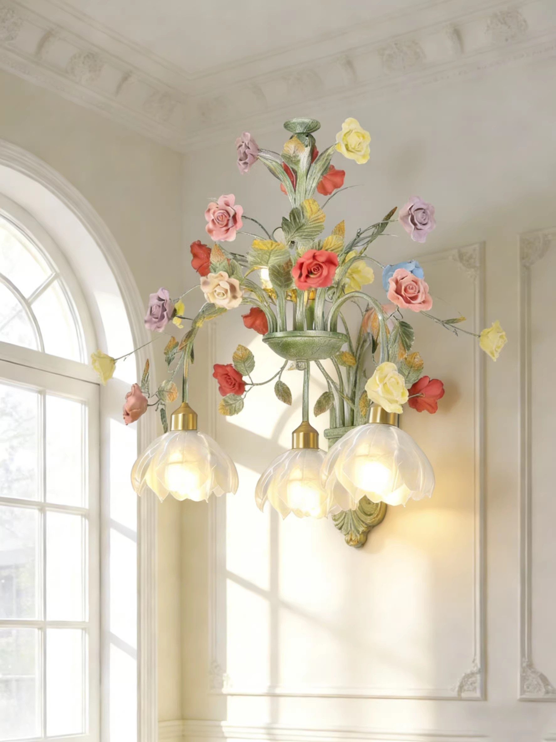 3D Printed Floral Wall Pendant Lamp