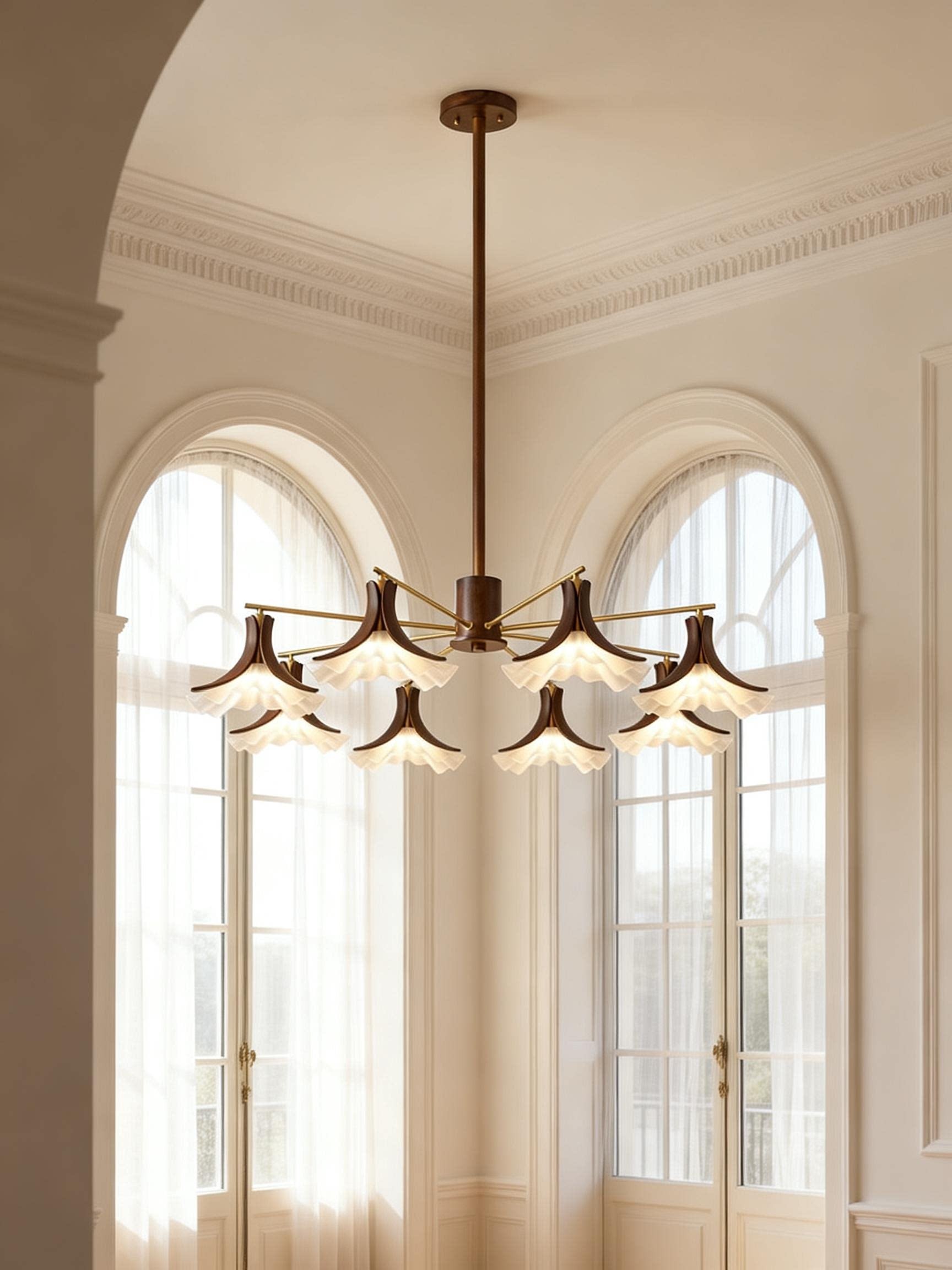 3D Printed Classic Multi-Arm Pendant Chandelier Elegant Ceiling Light