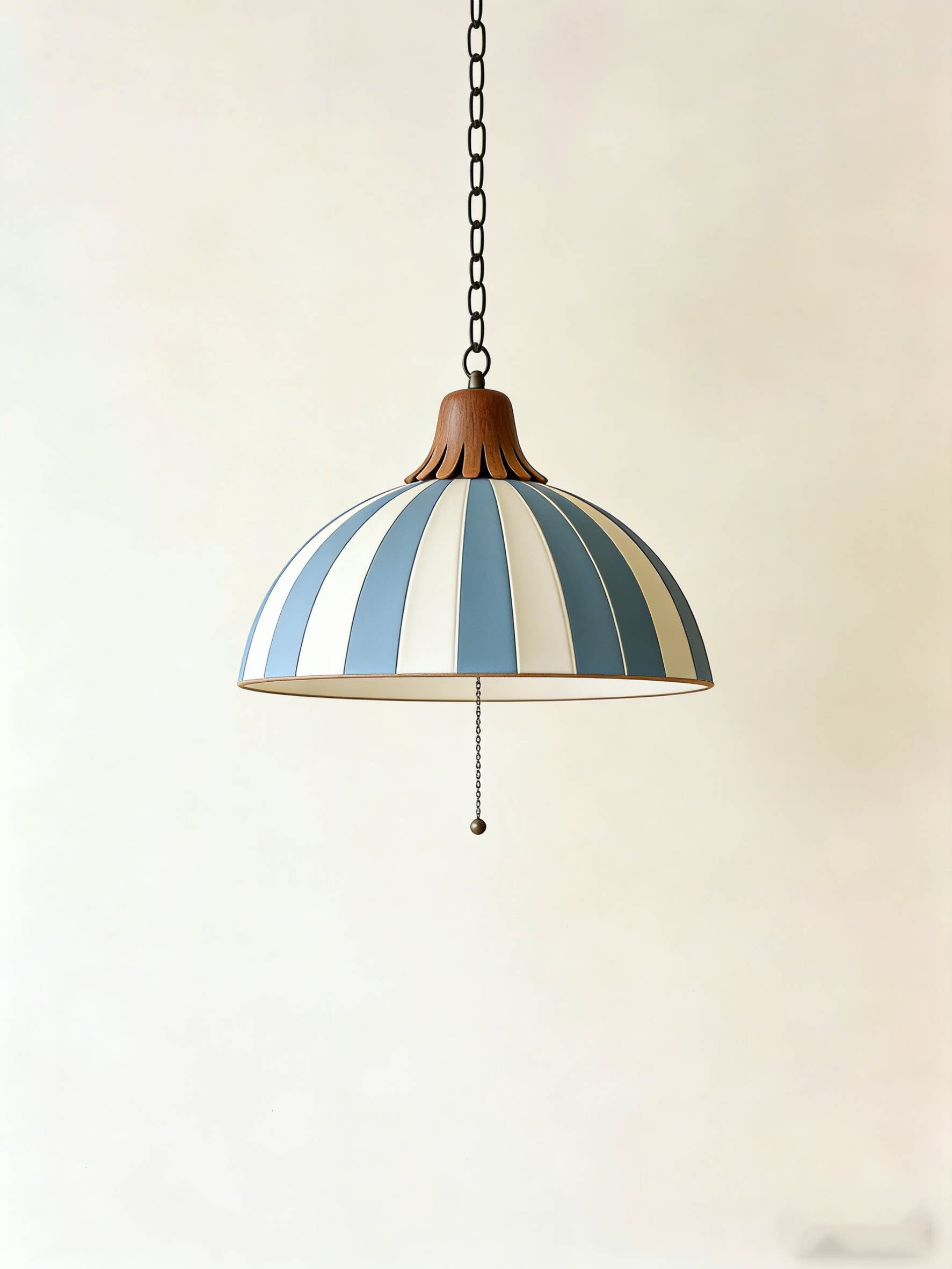 3D Printed Striped Dome Pendant Light Vintage Hanging Lamp