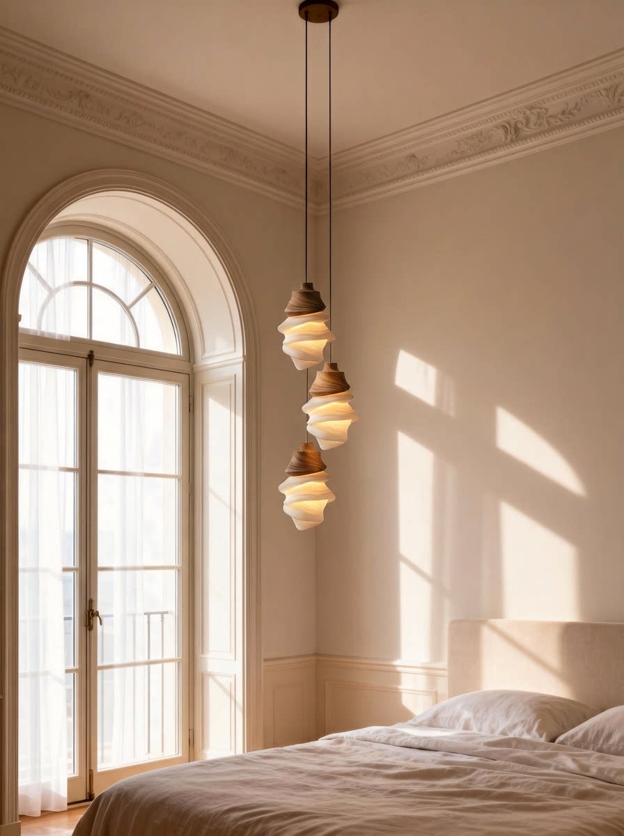 3D Printed Triple Spiral Pendant Light Modern Hanging Lamp