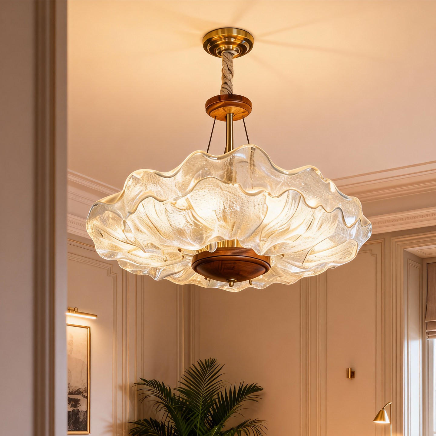 3D Printed Artistic Glass Style Pendant Chandelier Luxury Ceiling Light