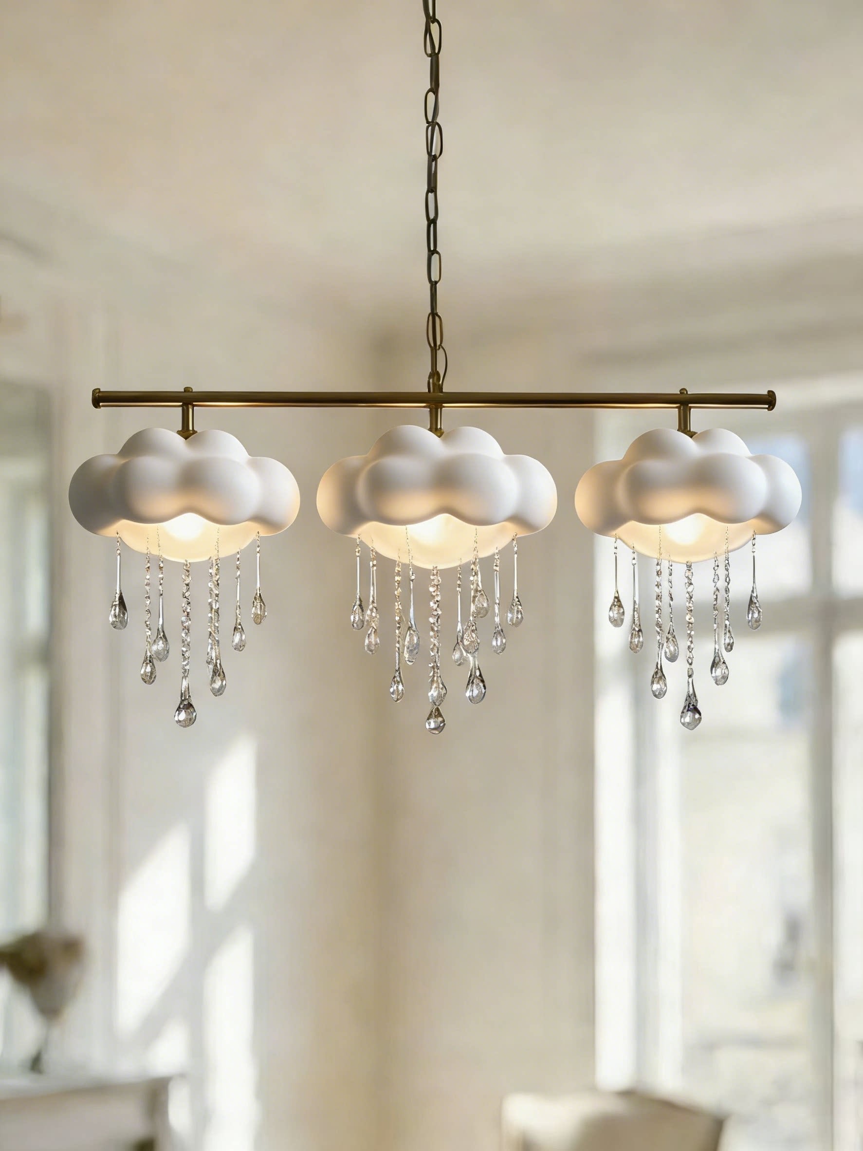 3D Printed Cloud Pendant Light Creative Rain Drop Lamp