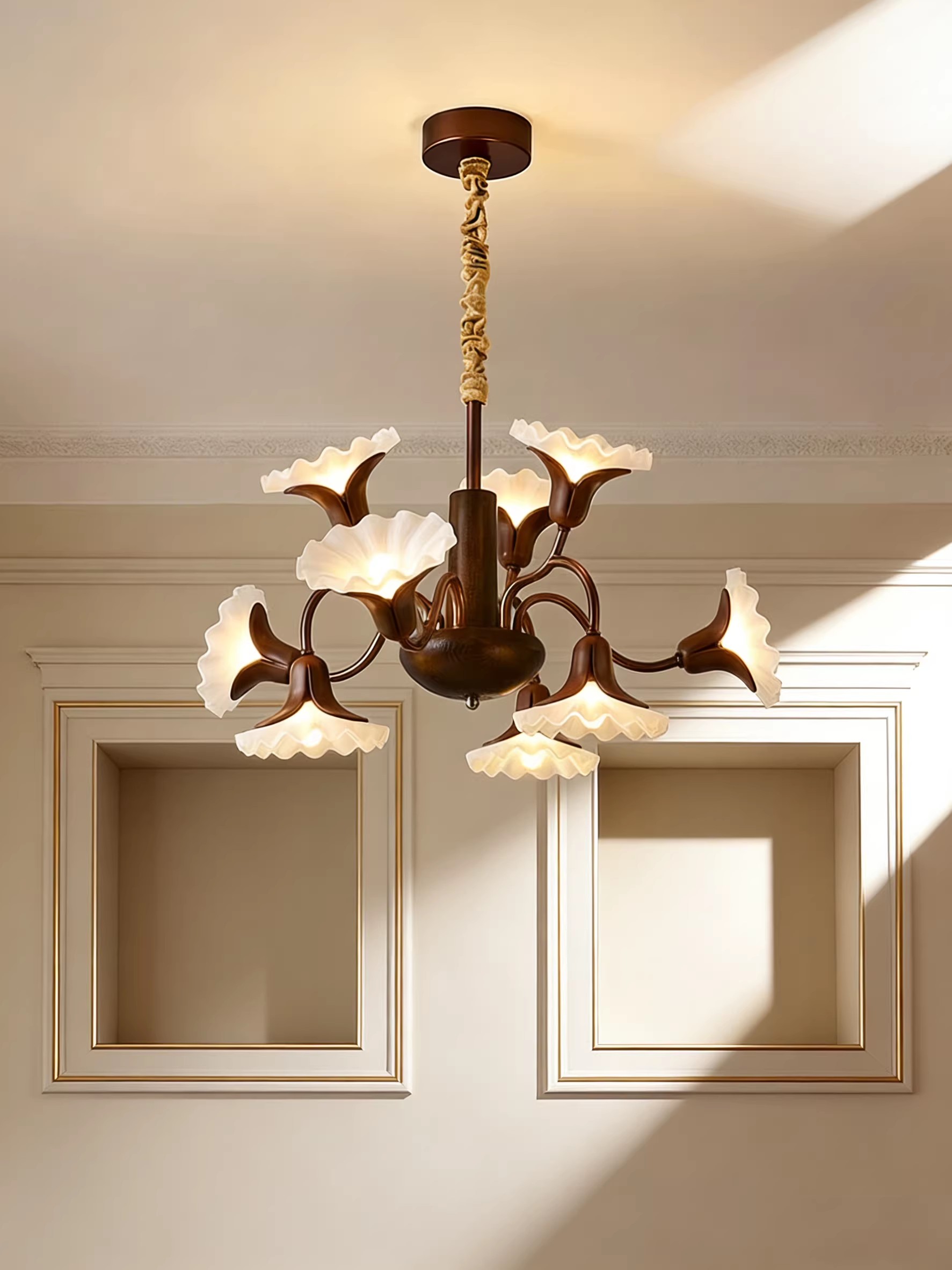 3D Printed Vintage Multi-Arm Chandelier Classic Ceiling Lamp