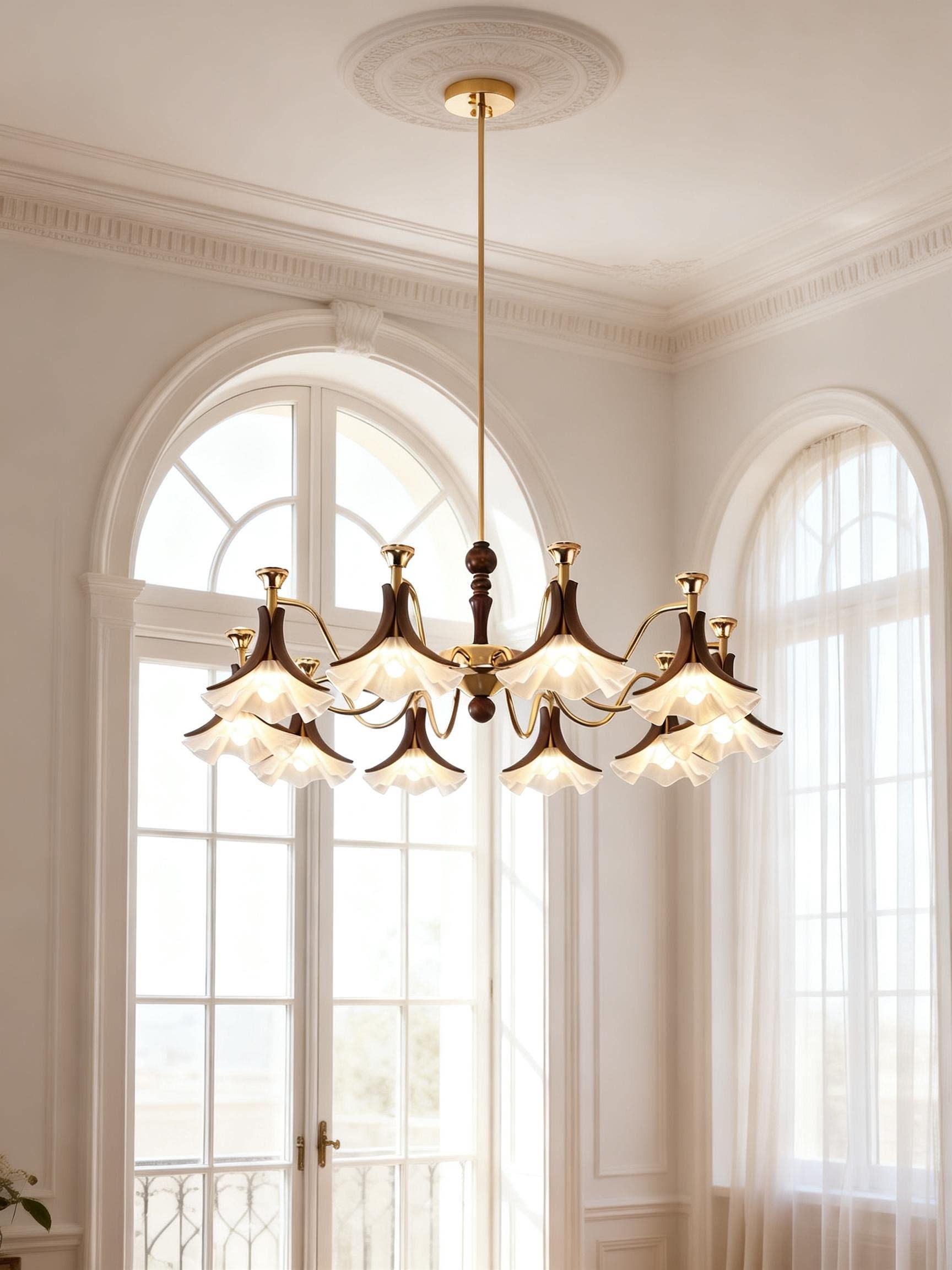 3D Printed Classic Multi-Arm Chandelier Elegant Vintage Ceiling Light