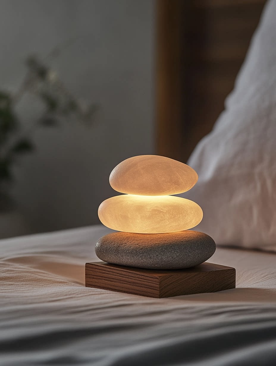 Zen Pebble Table Lamp - Soft Glow Bedside Light