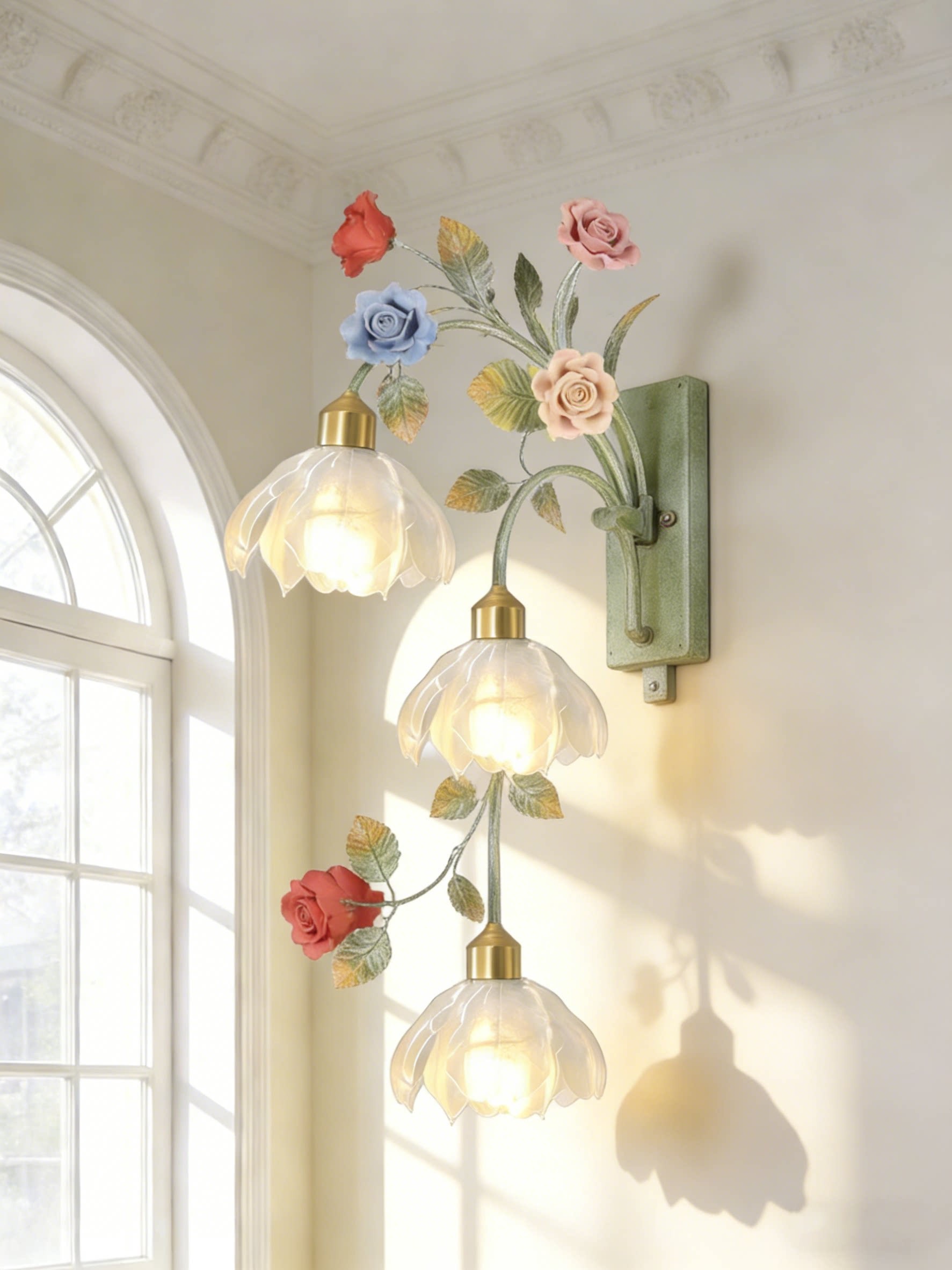 3D Printed Floral Triple Wall Light