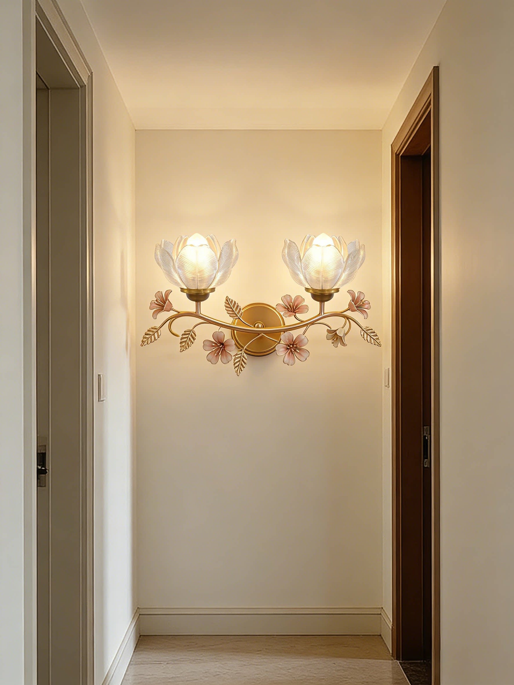 3D Printed Horizontal Floral Wall Light