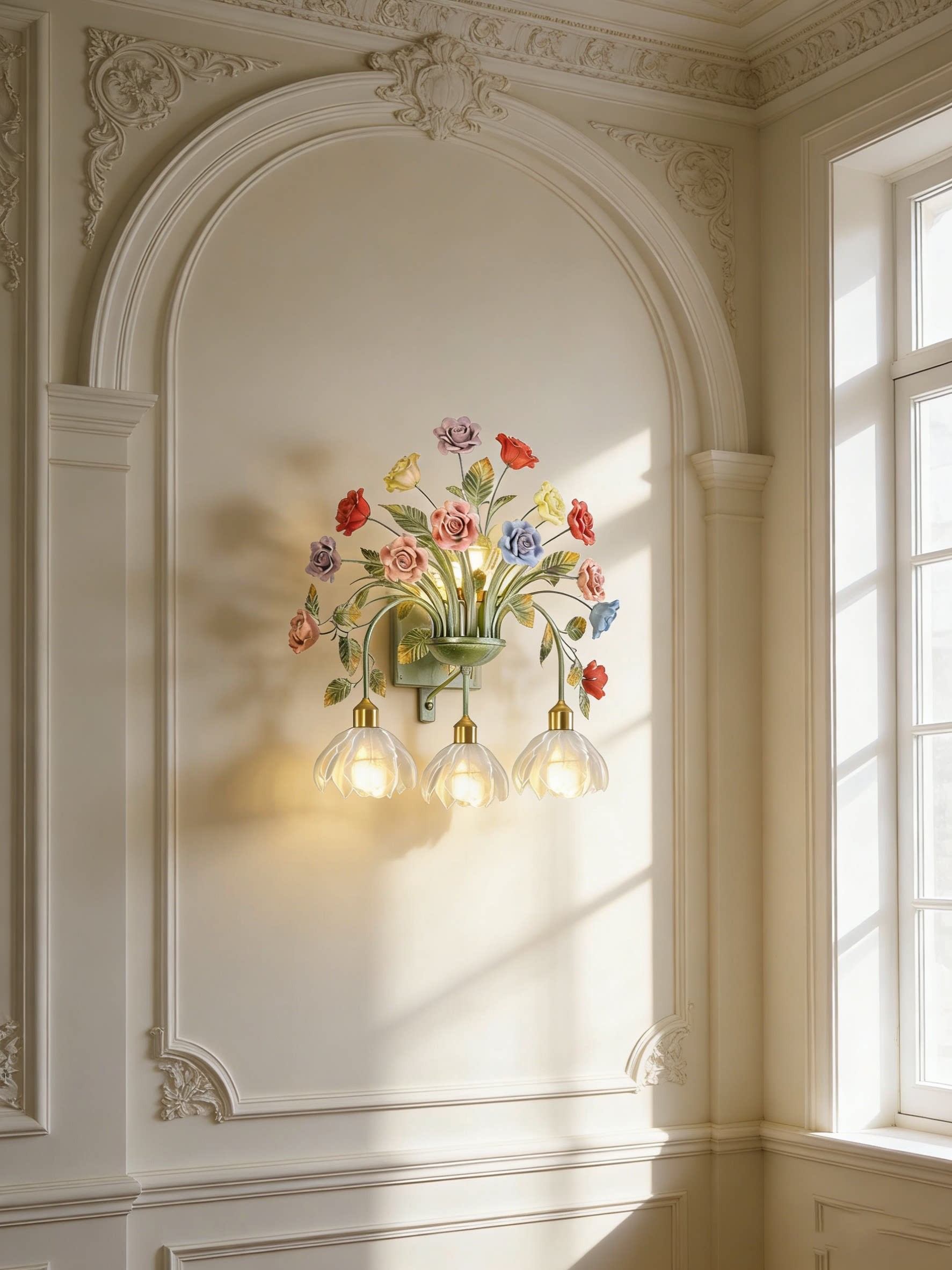 3D Printed Floral Cluster Wall Light