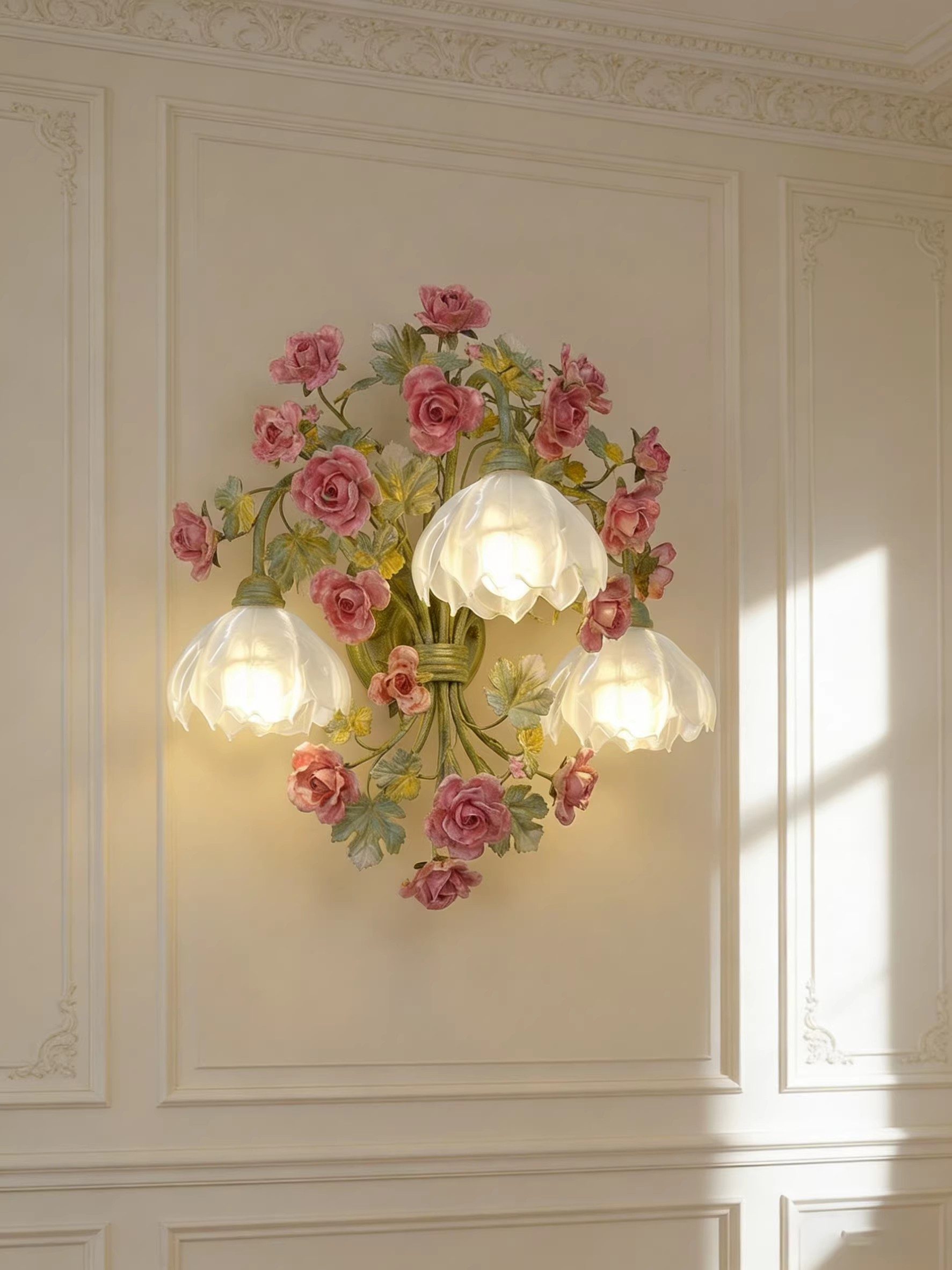 3D Printed Rose Bouquet Wall Light