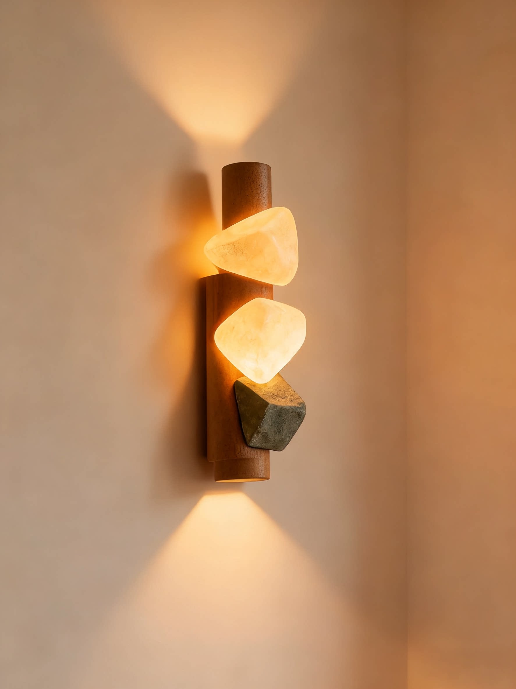 3D Printed Curved Stone Wall Sconce