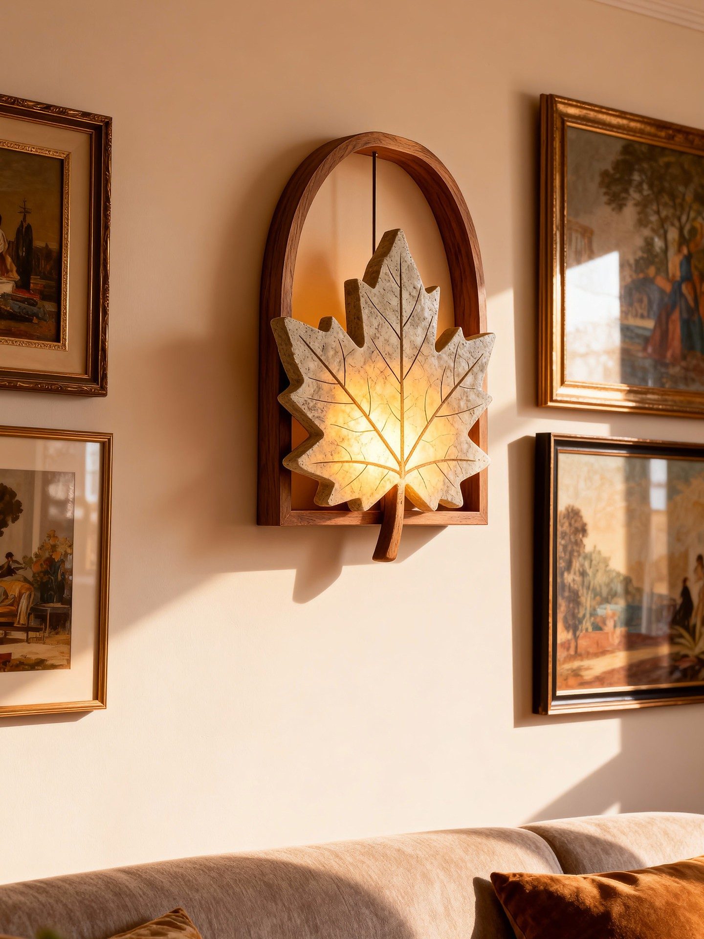 3D Printed Maple Leaf Wall Lamp
