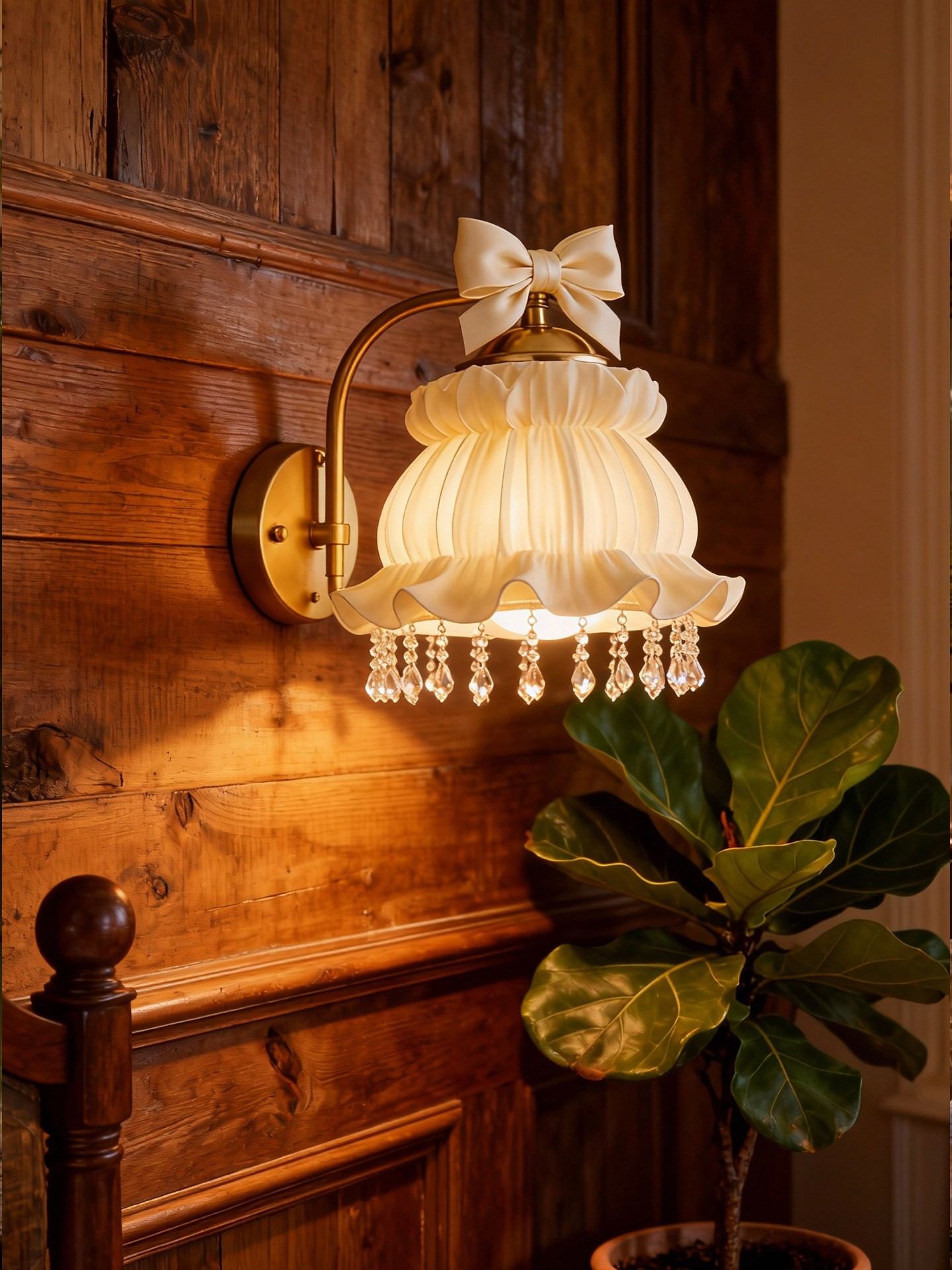 3D Printed Crystal Bow Wall Sconce