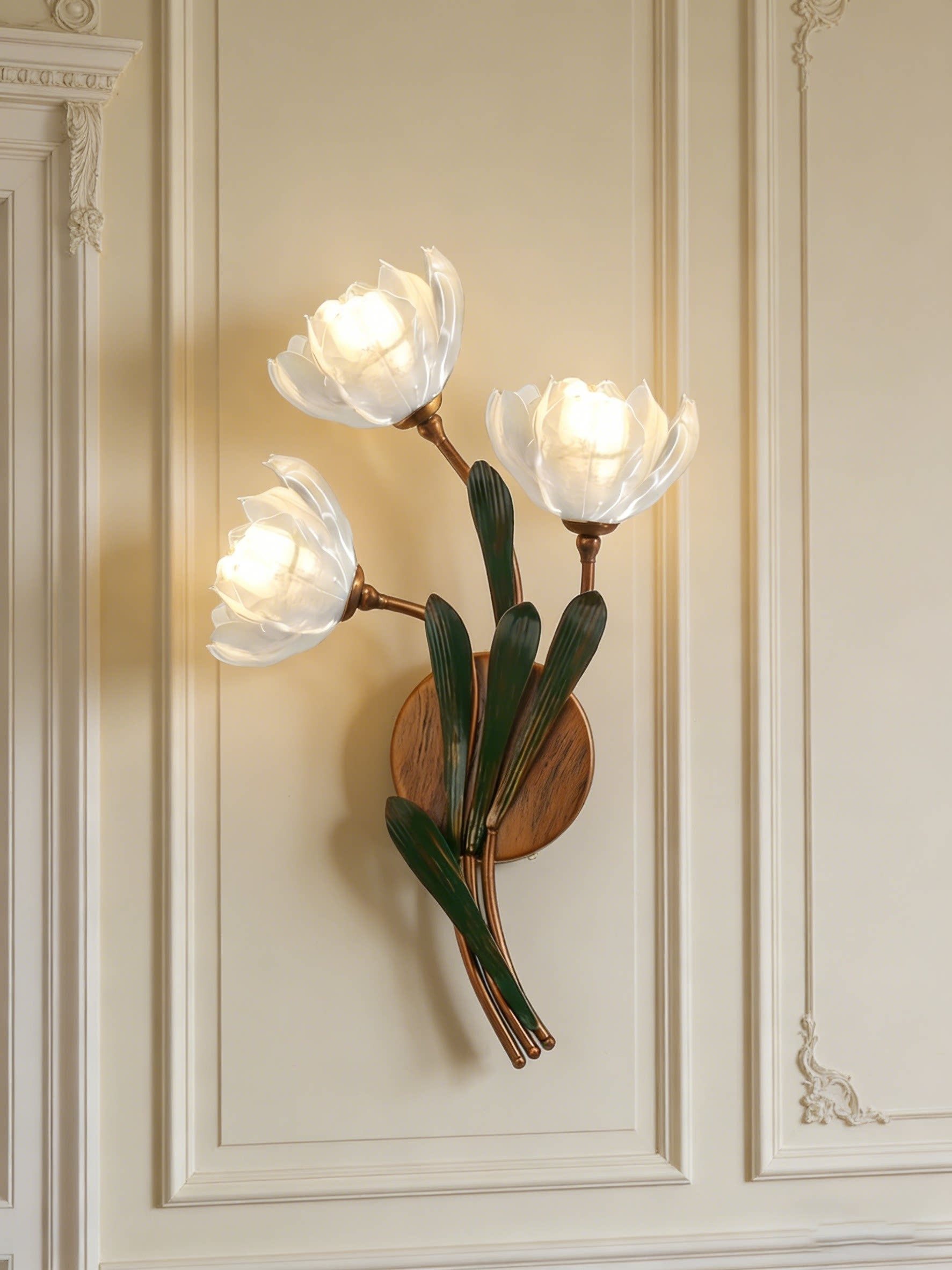Triple Tulip Bloom 3D Printed Wall Lamp