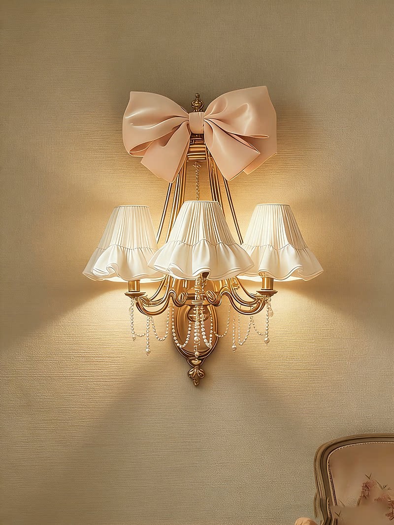 Elegant Bow Triple Sconce - 3D Printed Wall Lamp