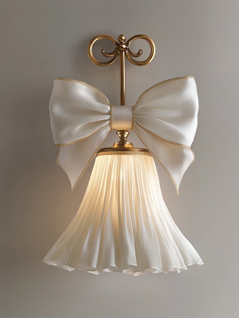 3D Printed Bow Fabric Style Wall Lamp Elegant Classic