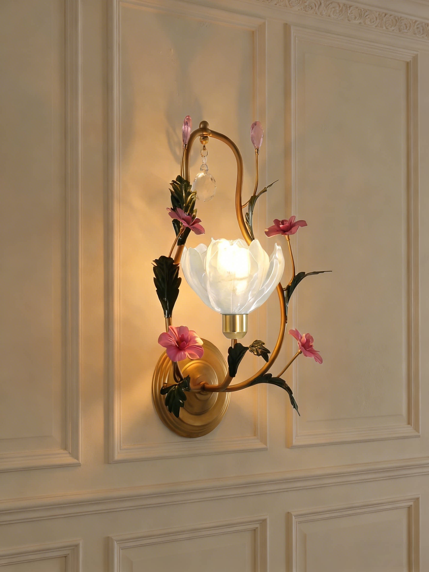 3D Printed Artistic Floral Wall Lamp Luxury Decorative Light