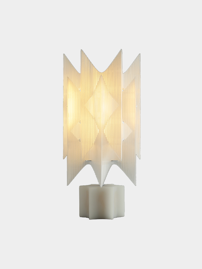 3D Printed Geometric  Marble Table Lamp