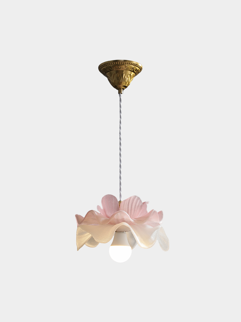 Artistic Modern Two layers 3D Printed Pink Flower Pendant Light